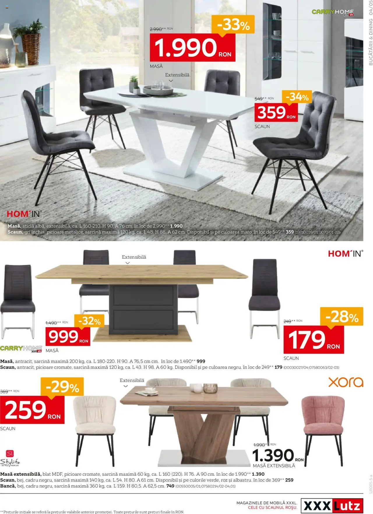 Catalog XXXLutz 5 Mai - 1 Iunie 2025 | Pagina 5 | Produse: Delgeç, Masă, Scaun