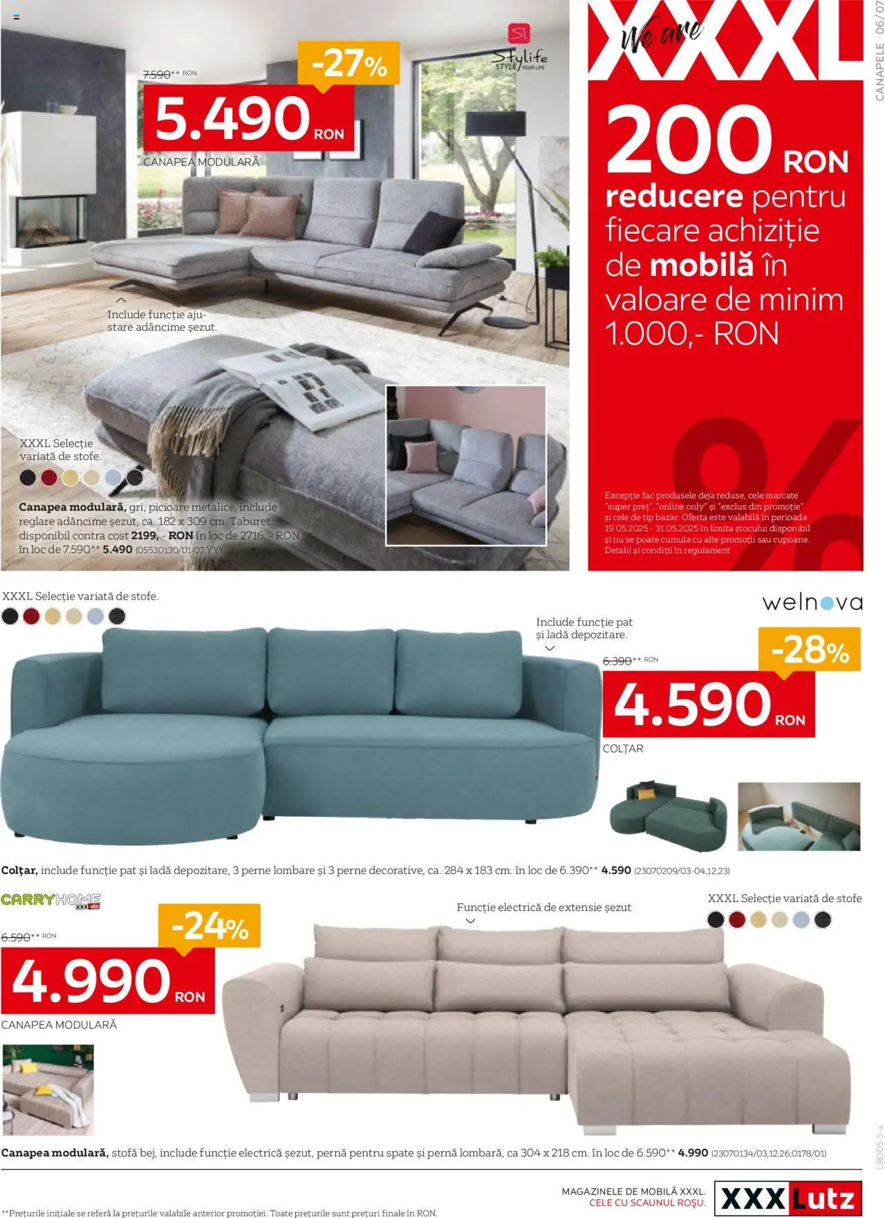 Catalog XXXLutz 5 Mai - 1 Iunie 2025 | Pagina 7 | Produse: Delgeç, Canapea, Colțar, Taburet