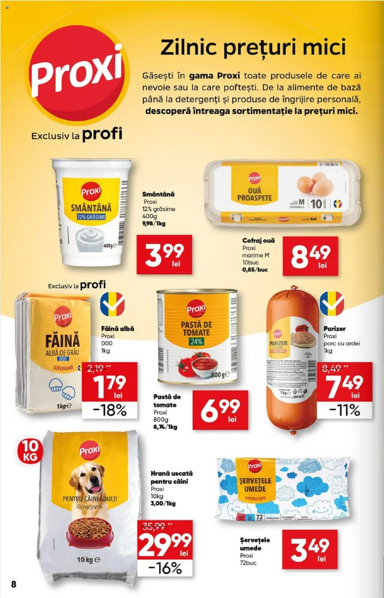 Catalog Profi 30 Aprilie - 13 Mai 2025 | Pagina 8 | Produse: Hacıyatmaz Kedi Oyuncağı, Mici, Șervețele umede, Smântână