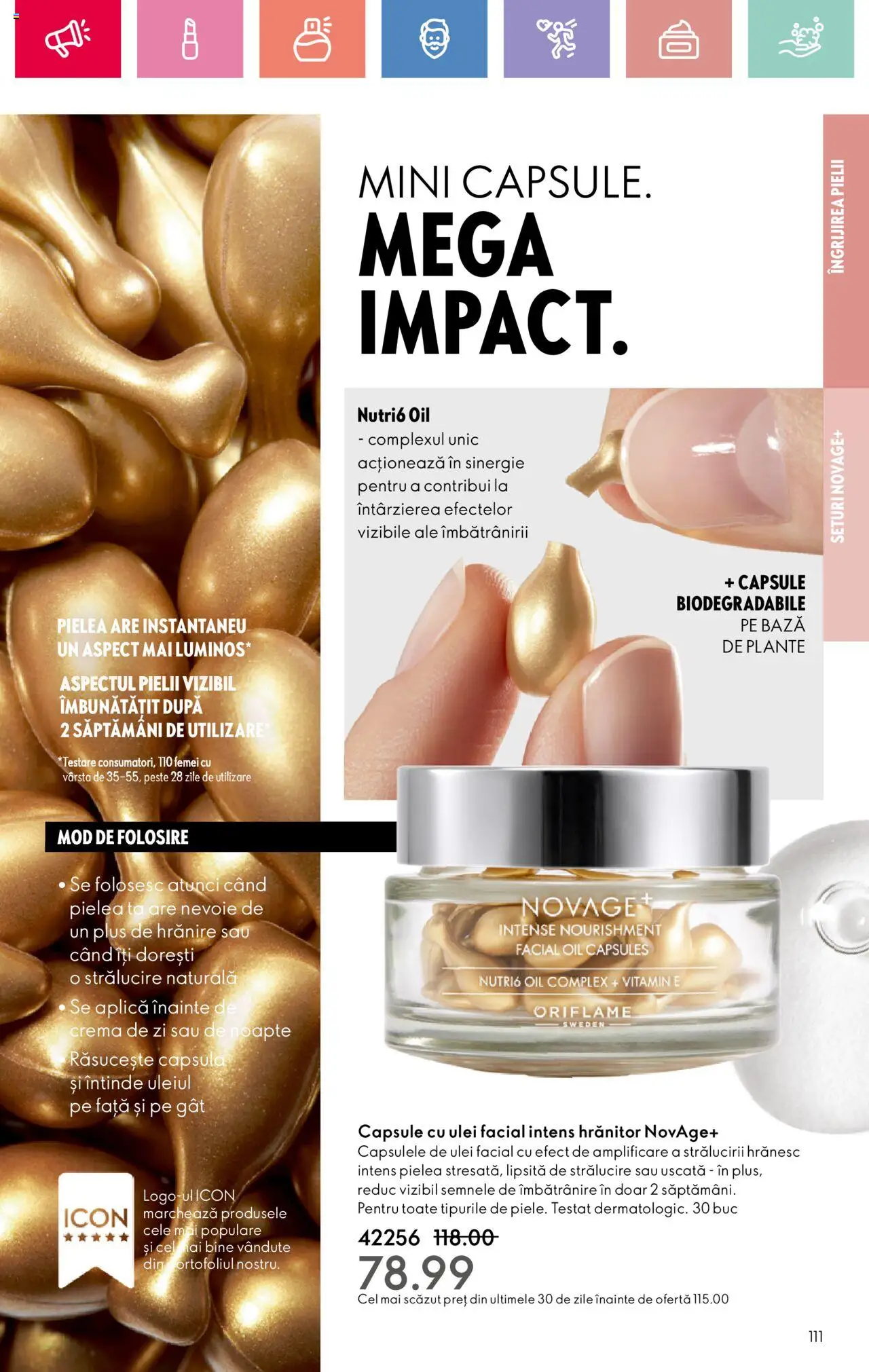 Catalog Oriflame 25 Mai - 14 Iunie 2025 | Pagina 111 | Produse: Capsule cu ulei, Cremă de zi, Ulei, Pește