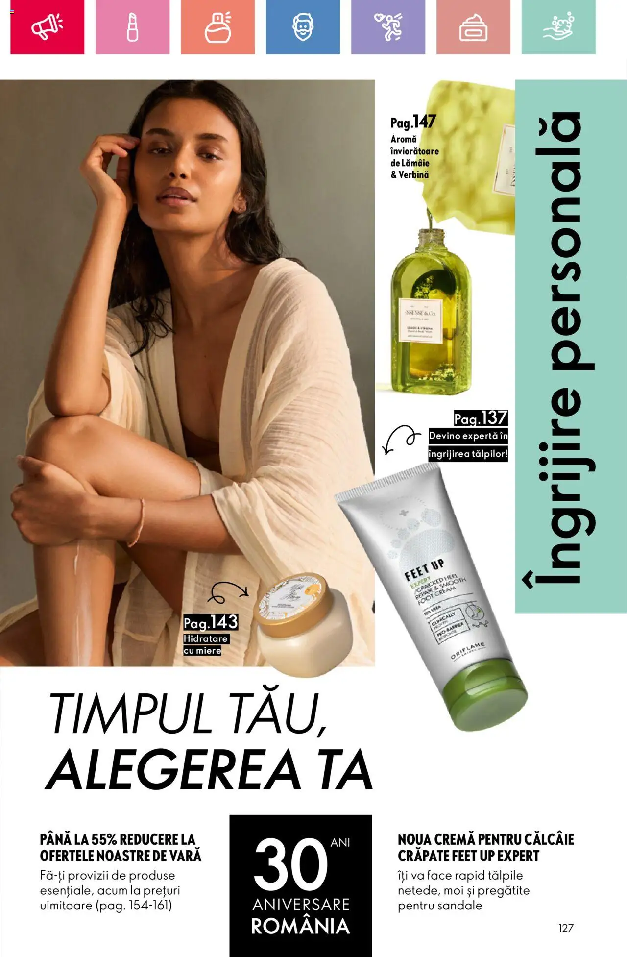 Catalog Oriflame 25 Mai - 14 Iunie 2025 | Pagina 127 | Produse: Cremă, Sandale, Lămâie
