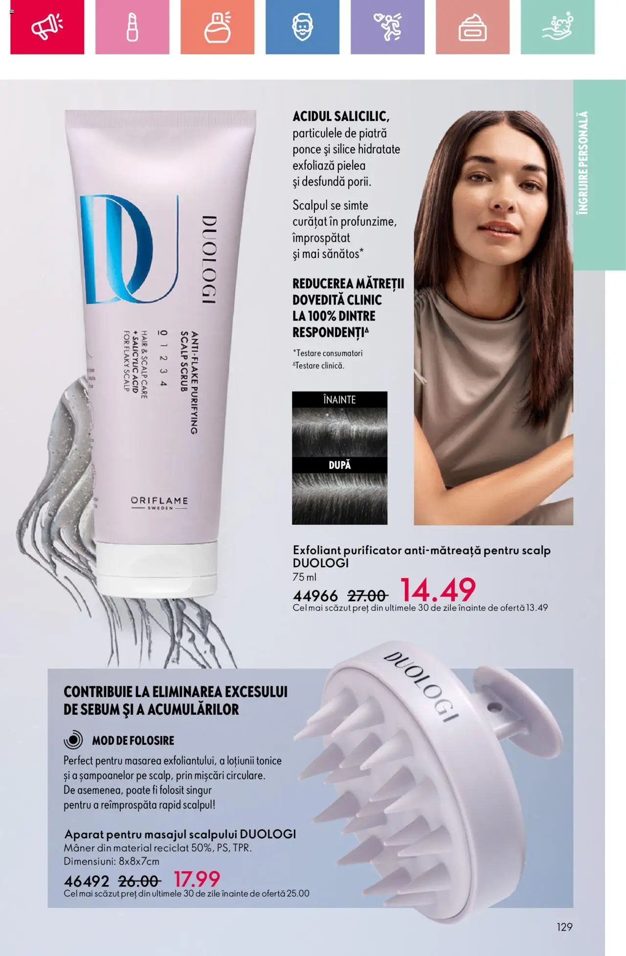 Catalog Oriflame 25 Mai - 14 Iunie 2025 | Pagina 129 | Produse: Exfoliant, Piatră ponce, Scrub, Mâner