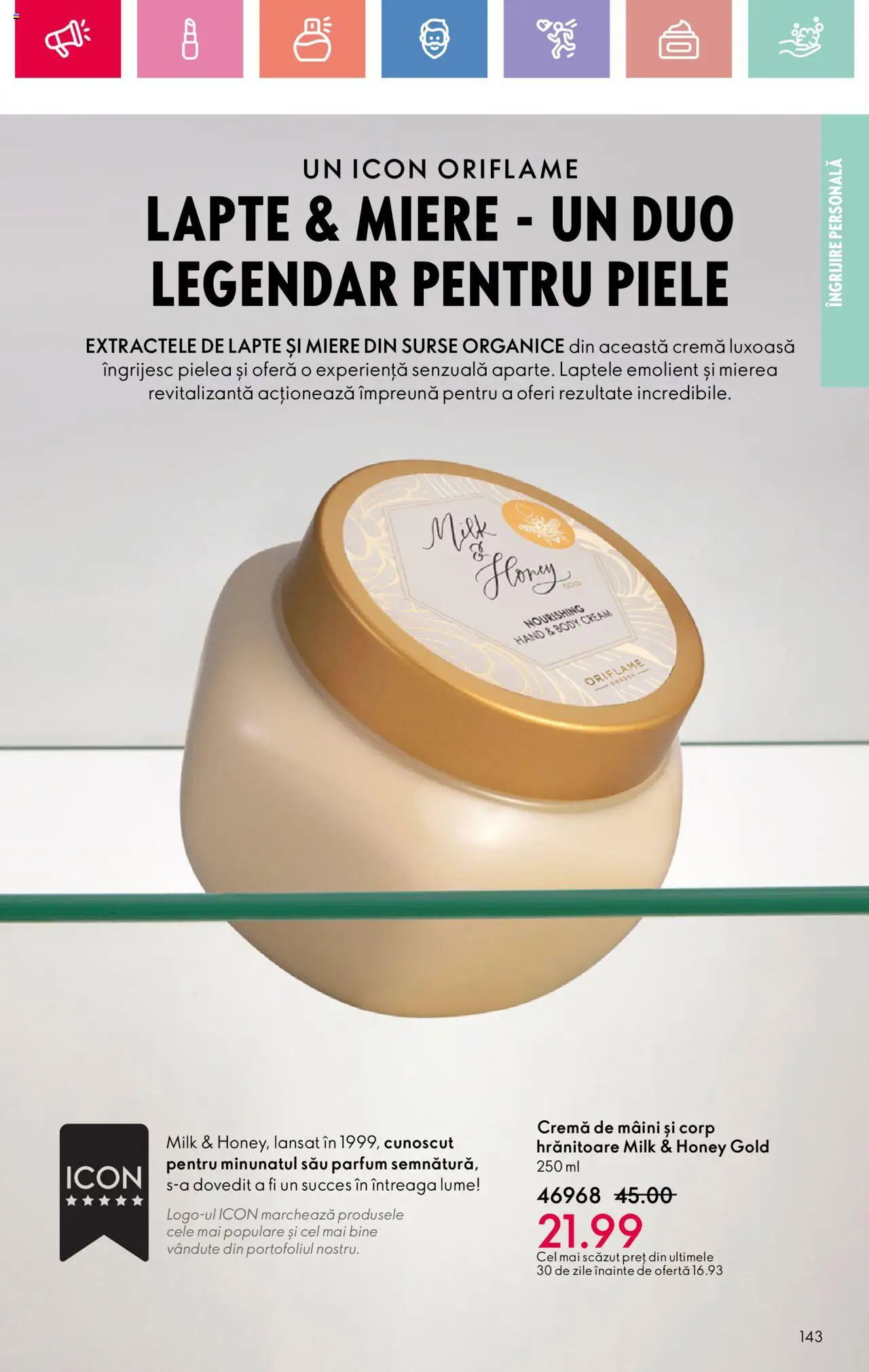 Catalog Oriflame 25 Mai - 14 Iunie 2025 | Pagina 143 | Produse: Parfum, Lapte, Cremă, Cremă de mâini