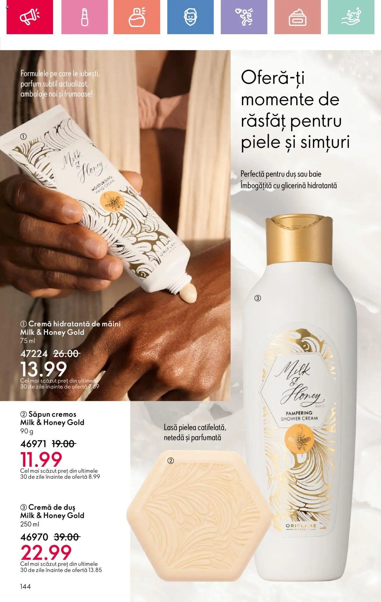 Catalog Oriflame 25 Mai - 14 Iunie 2025 | Pagina 144 | Produse: Arapsaçı, Duș, Parfum, Cremă