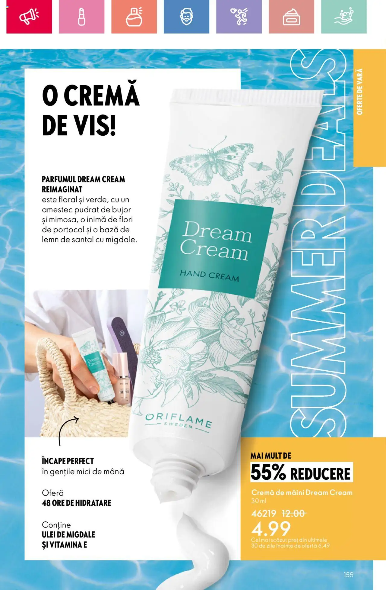 Catalog Oriflame 25 Mai - 14 Iunie 2025 | Pagina 155 | Produse: Mici, Migdale, Ulei, Cremă de mâini