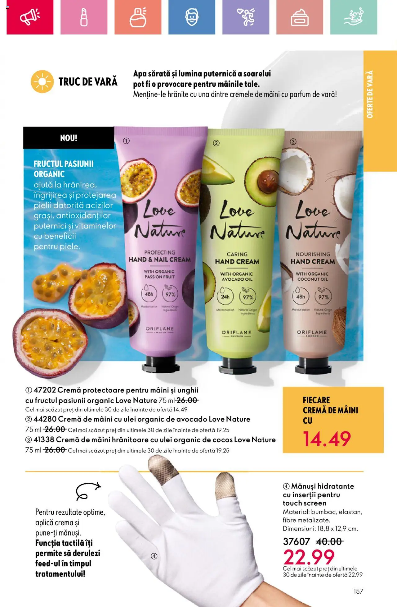 Catalog Oriflame 25 Mai - 14 Iunie 2025 | Pagina 157 | Produse: Mănuși, Cremă, Cremă de mâini, Avocado