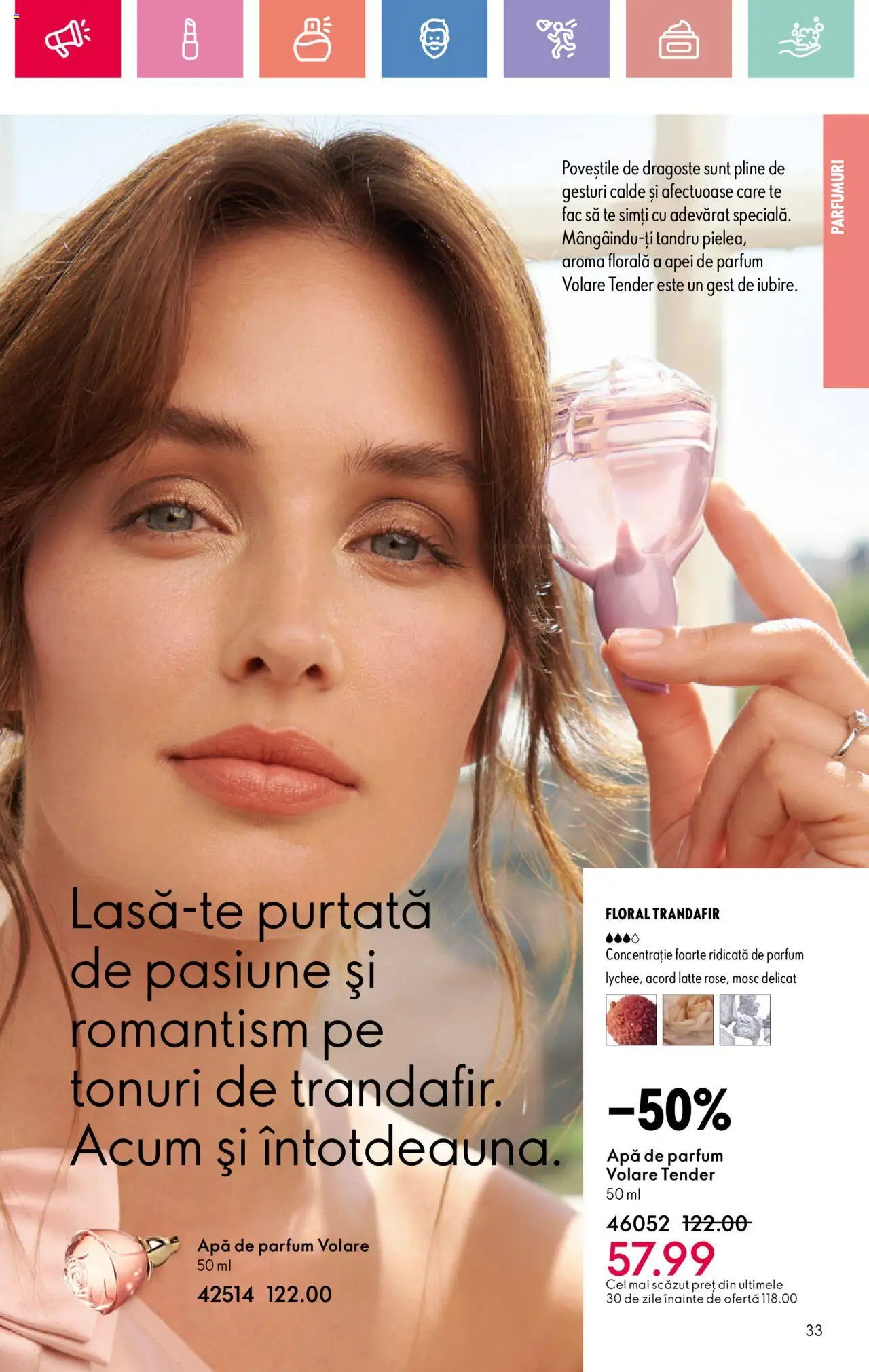 Catalog Oriflame 25 Mai - 14 Iunie 2025 | Pagina 33 | Produse: Apă de parfum, Trandafir, Parfum, Apă