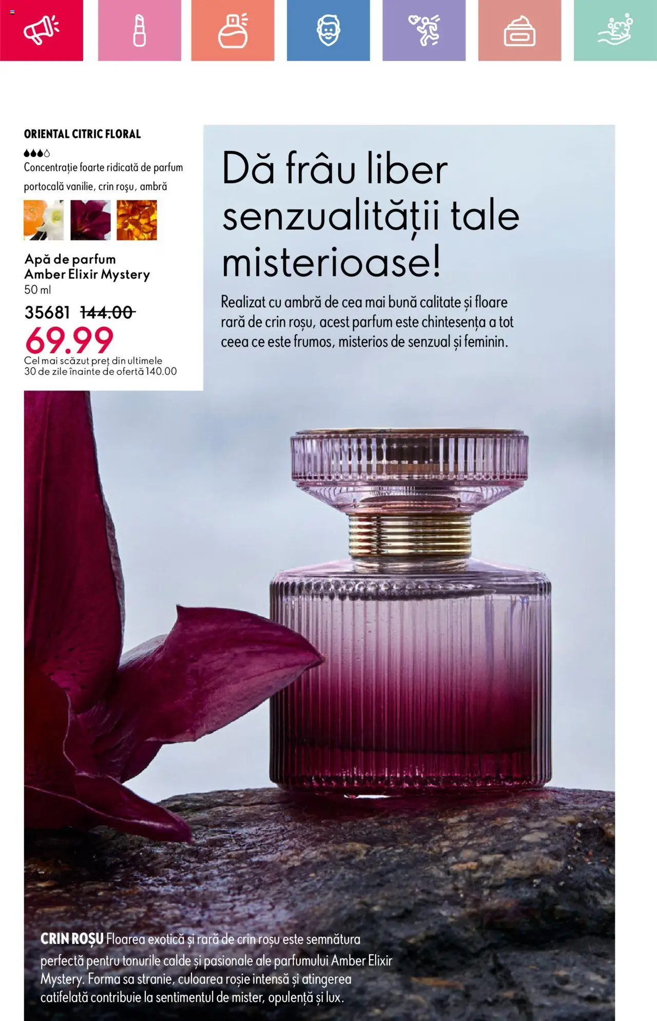 Catalog Oriflame 25 Mai - 14 Iunie 2025 | Pagina 34 | Produse: Apă de parfum, Elixir, Parfum, Apă