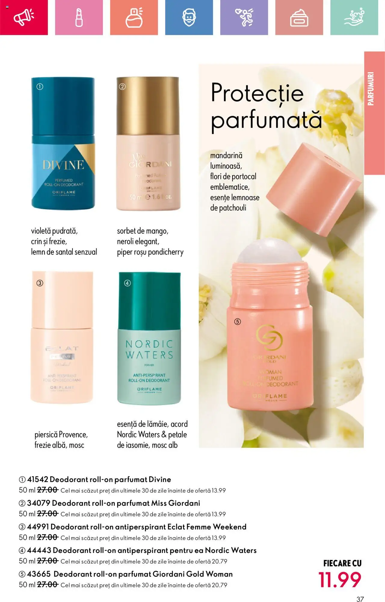 Catalog Oriflame 25 Mai - 14 Iunie 2025 | Pagina 37 | Produse: Piersică, Repousse cuticule, Deodorant, Piper