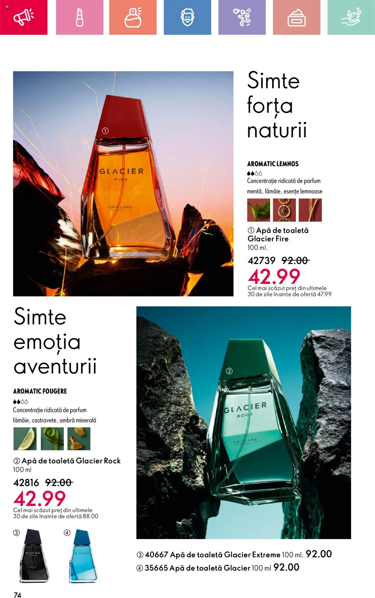Catalog Oriflame 25 Mai - 14 Iunie 2025 | Pagina 74 | Produse: Toaletă, Parfum, Apă de toaletă, Apă