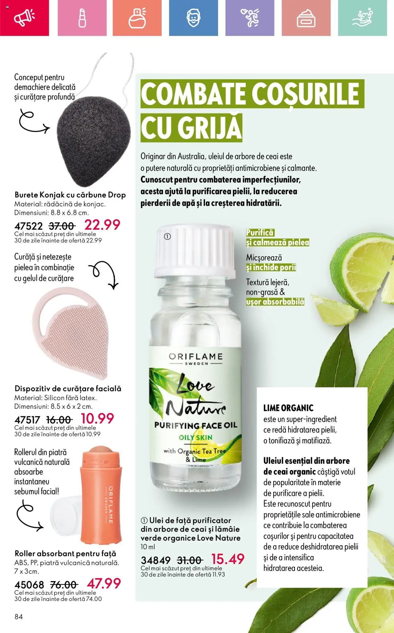 Catalog Oriflame 25 Mai - 14 Iunie 2025 | Pagina 84 | Produse: Ulei, Ceai, Apă, Lămâie