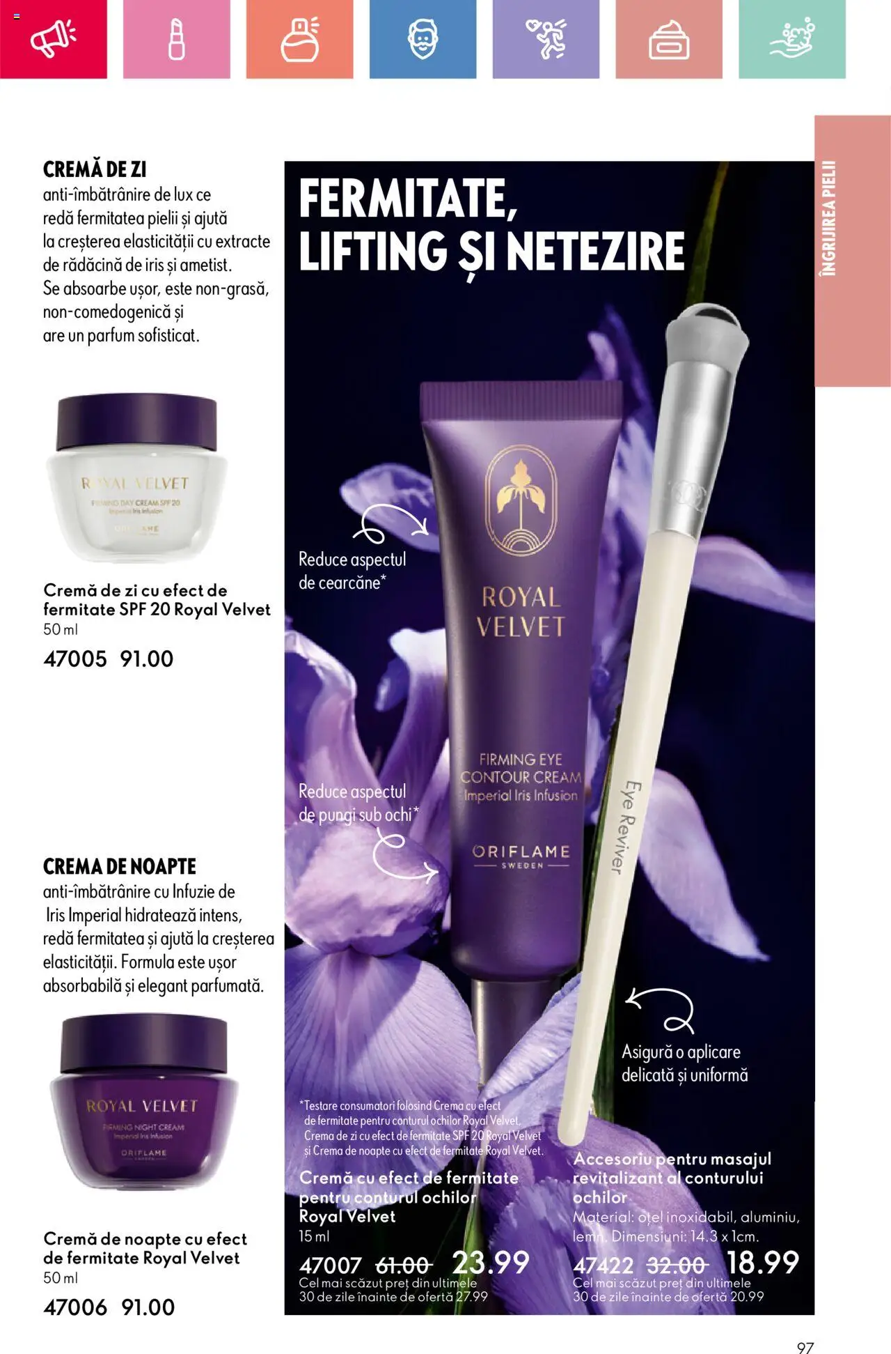 Catalog Oriflame 25 Mai - 14 Iunie 2025 | Pagina 97 | Produse: Cremă de zi, Cremă de noapte, Parfum, Cremă