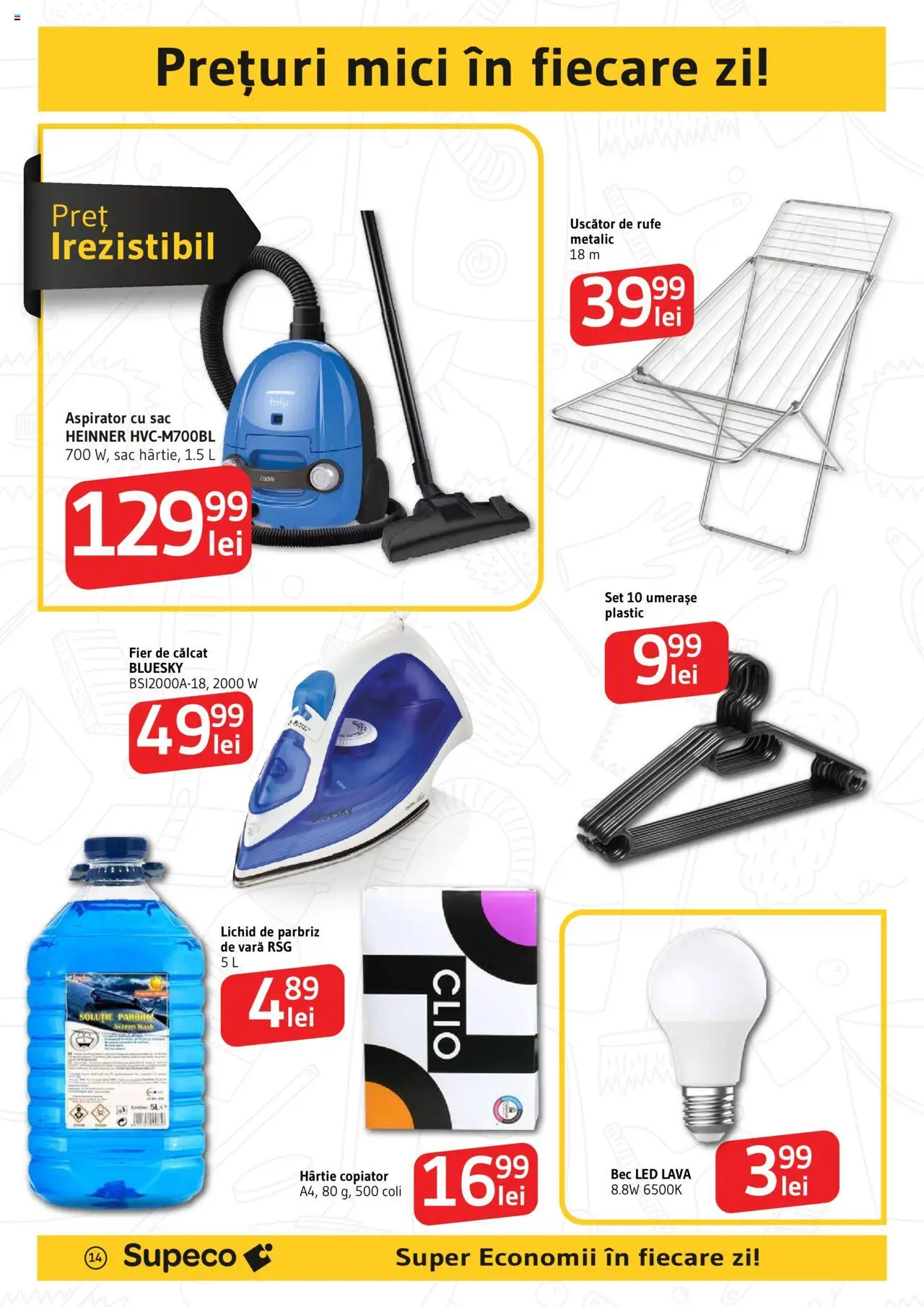 Catalog Supeco 8 - 14 Mai 2025 | Pagina 14 | Produse: Bec, Fier de călcat, Uscător, Aspirator