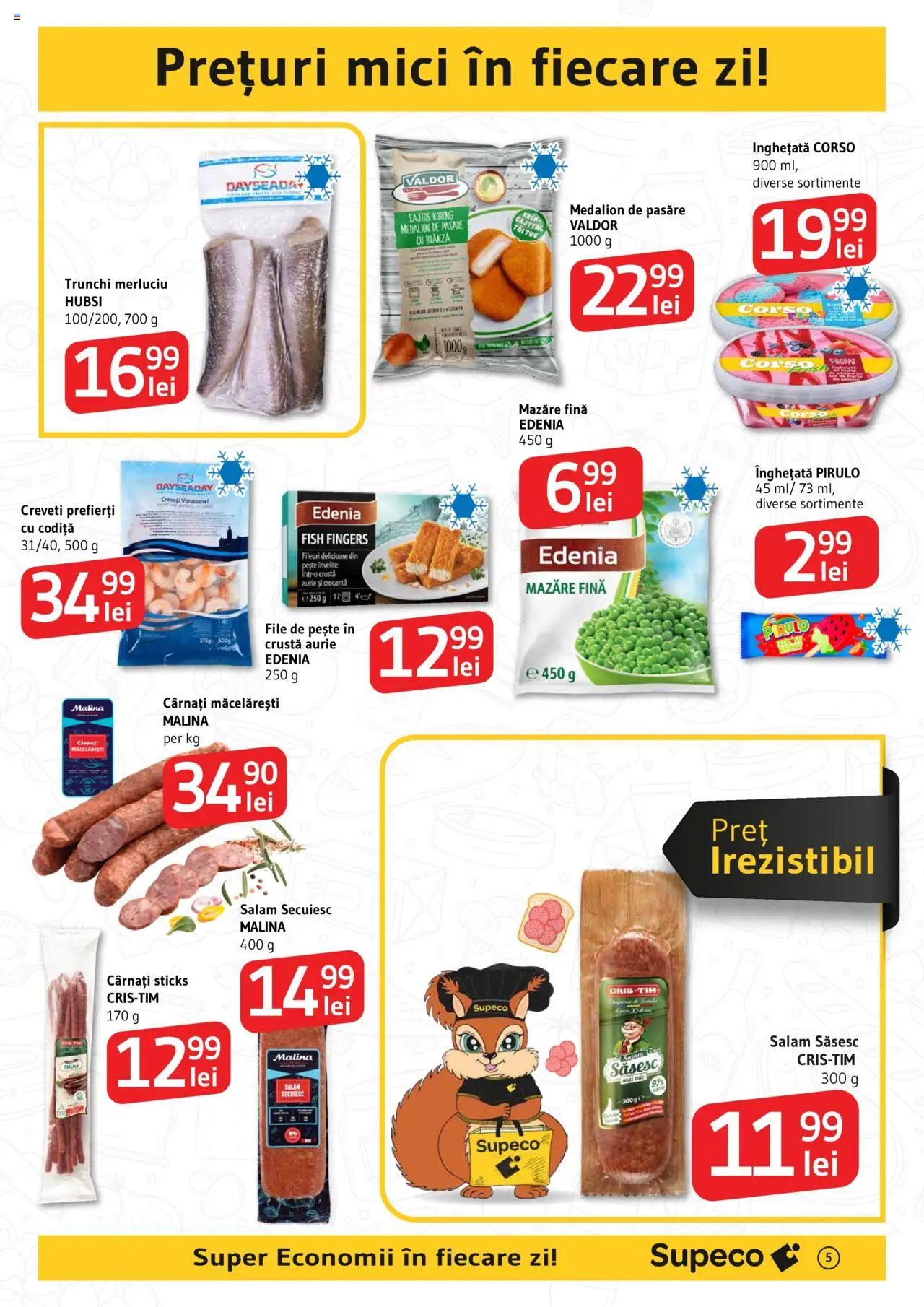 Catalog Supeco 8 - 14 Mai 2025 | Pagina 5 | Produse: Mici, Brânză, Înghețată, Cârnați