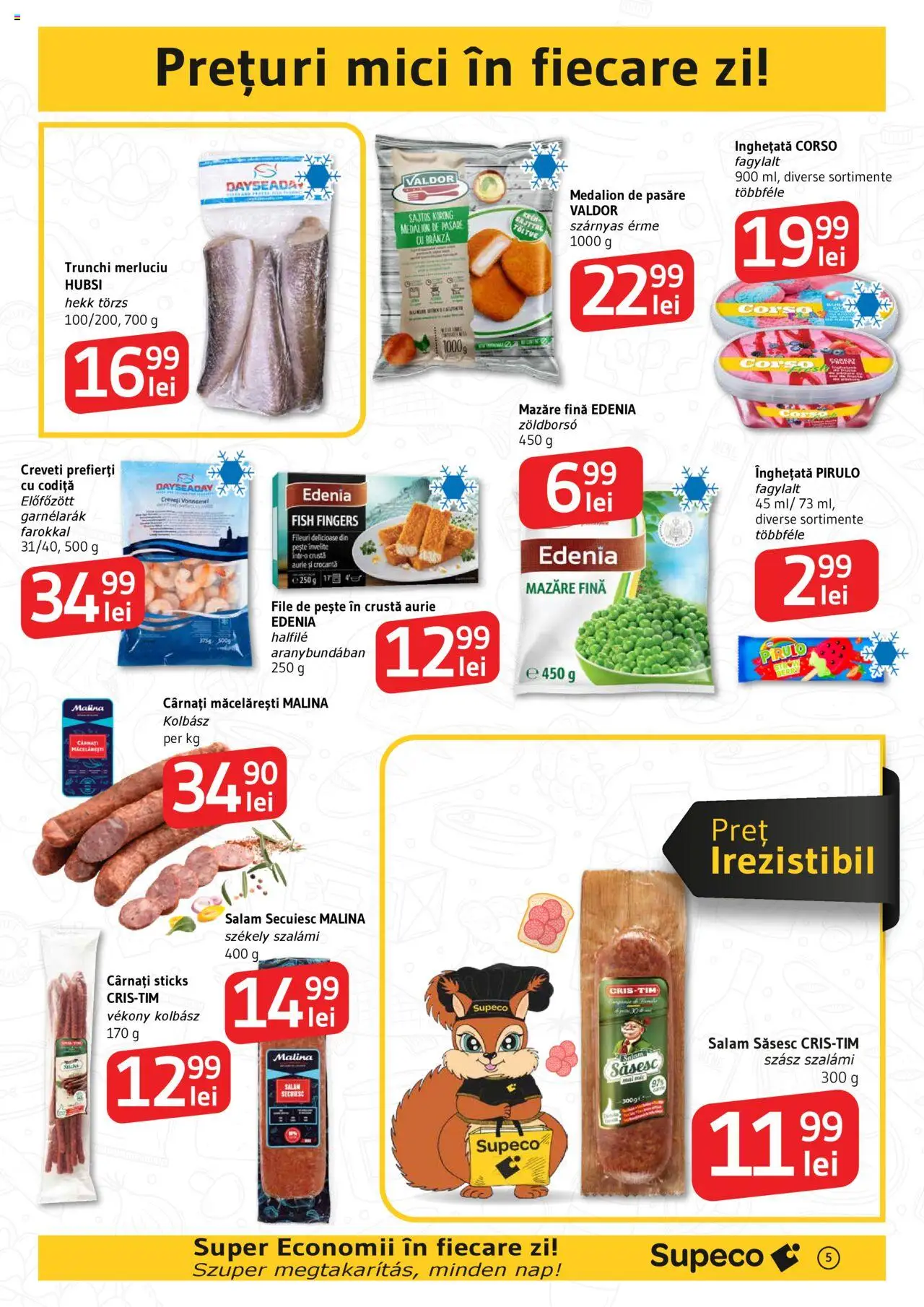 Catalog Supeco 8 - 14 Mai 2025 | Pagina 5 | Produse: Mazăre, Mici, Brânză, Salam