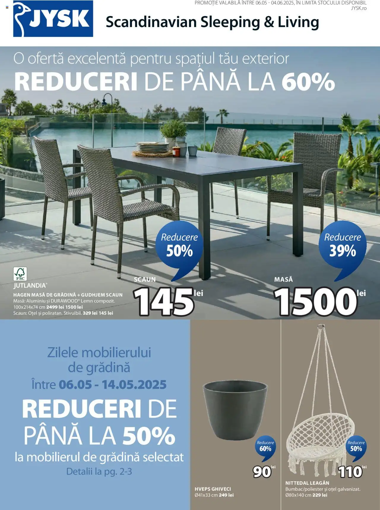 Catalog JYSK 6 - 14 Mai 2025 | Pagina 1 | Produse: Masă, Scaun, Ghiveci