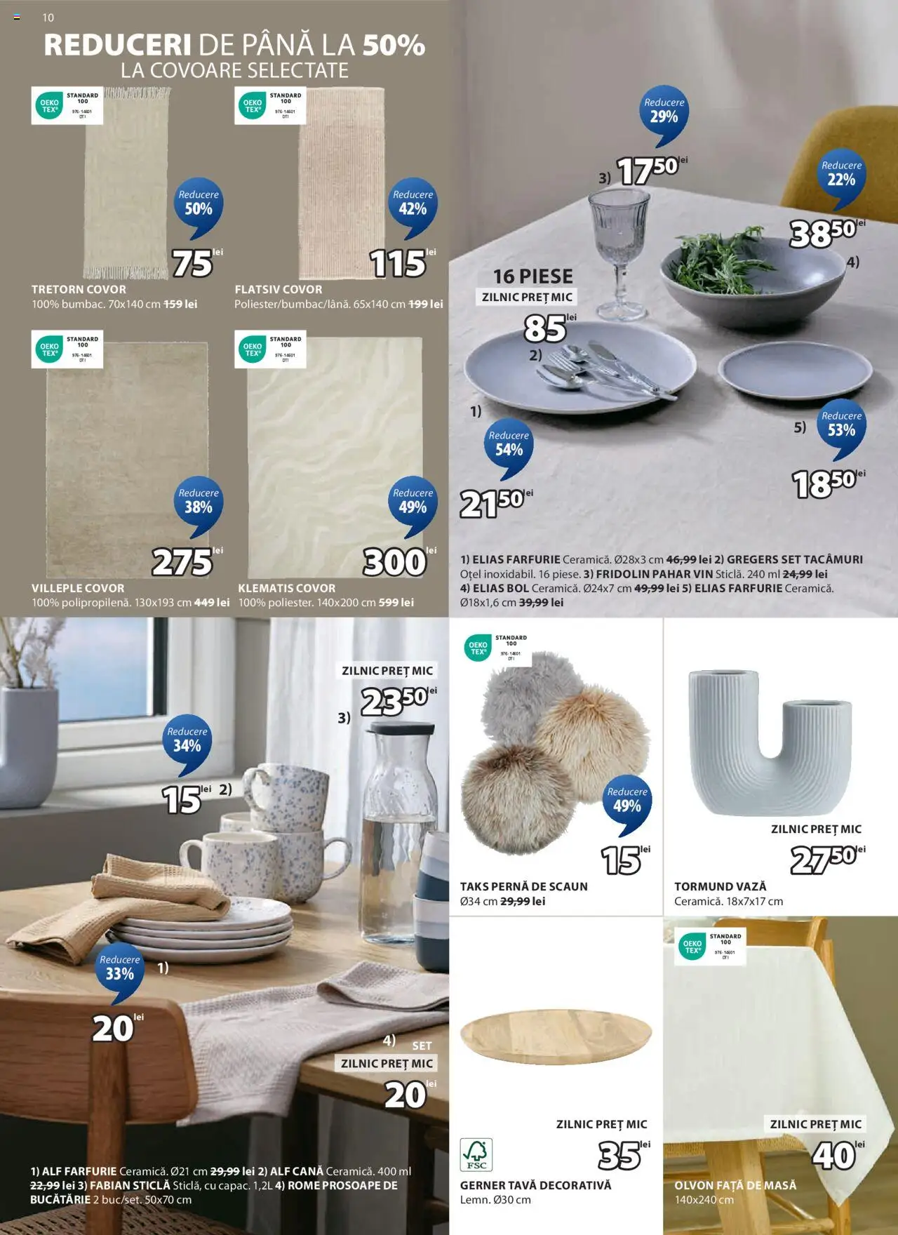 Catalog JYSK 6 - 14 Mai 2025 | Pagina 10 | Produse: Față de masă, Bol, Pernă, Scaun