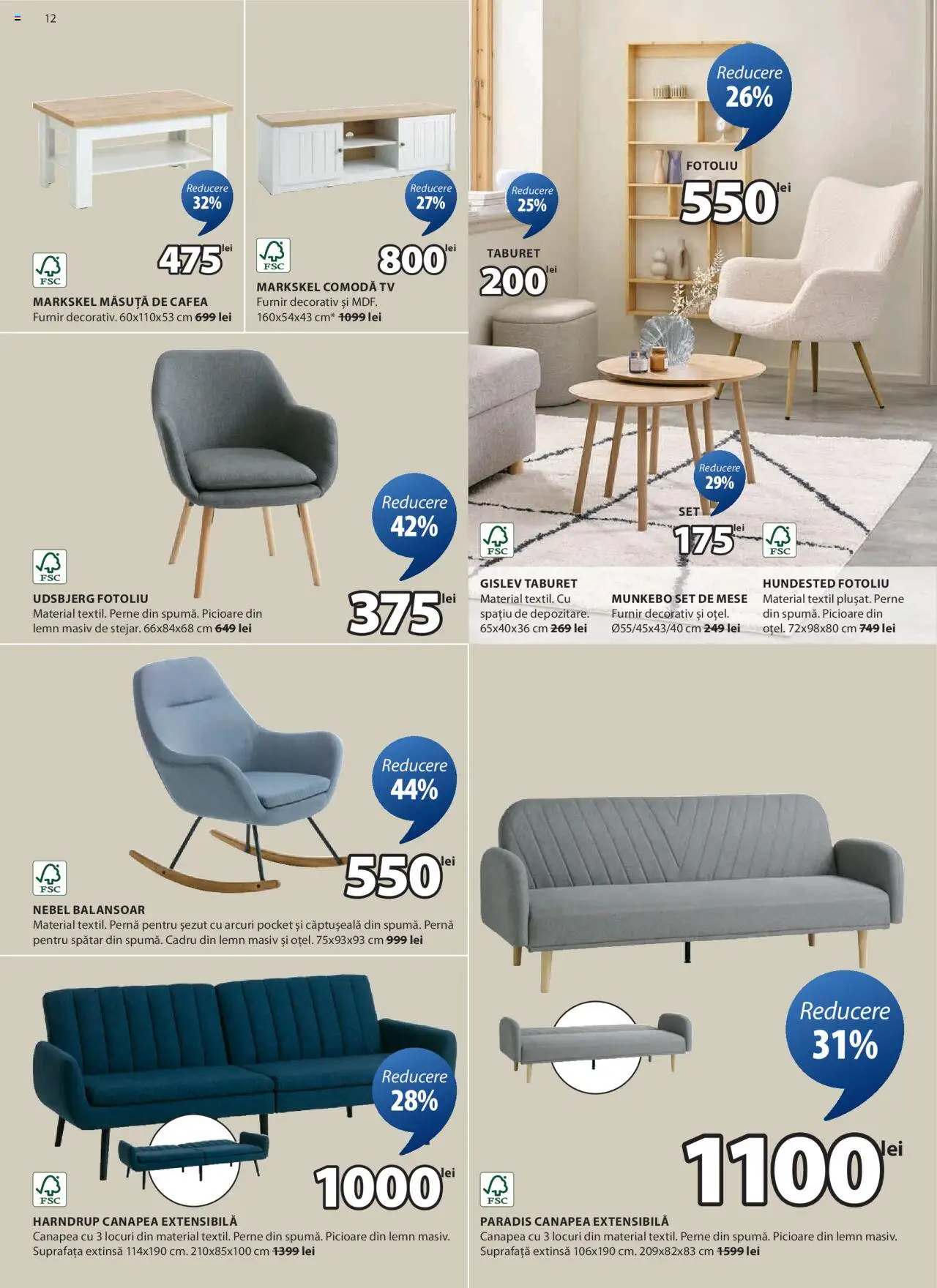 Catalog JYSK 6 - 14 Mai 2025 | Pagina 12 | Produse: Pernă, Canapea, Măsuță de cafea, Taburet