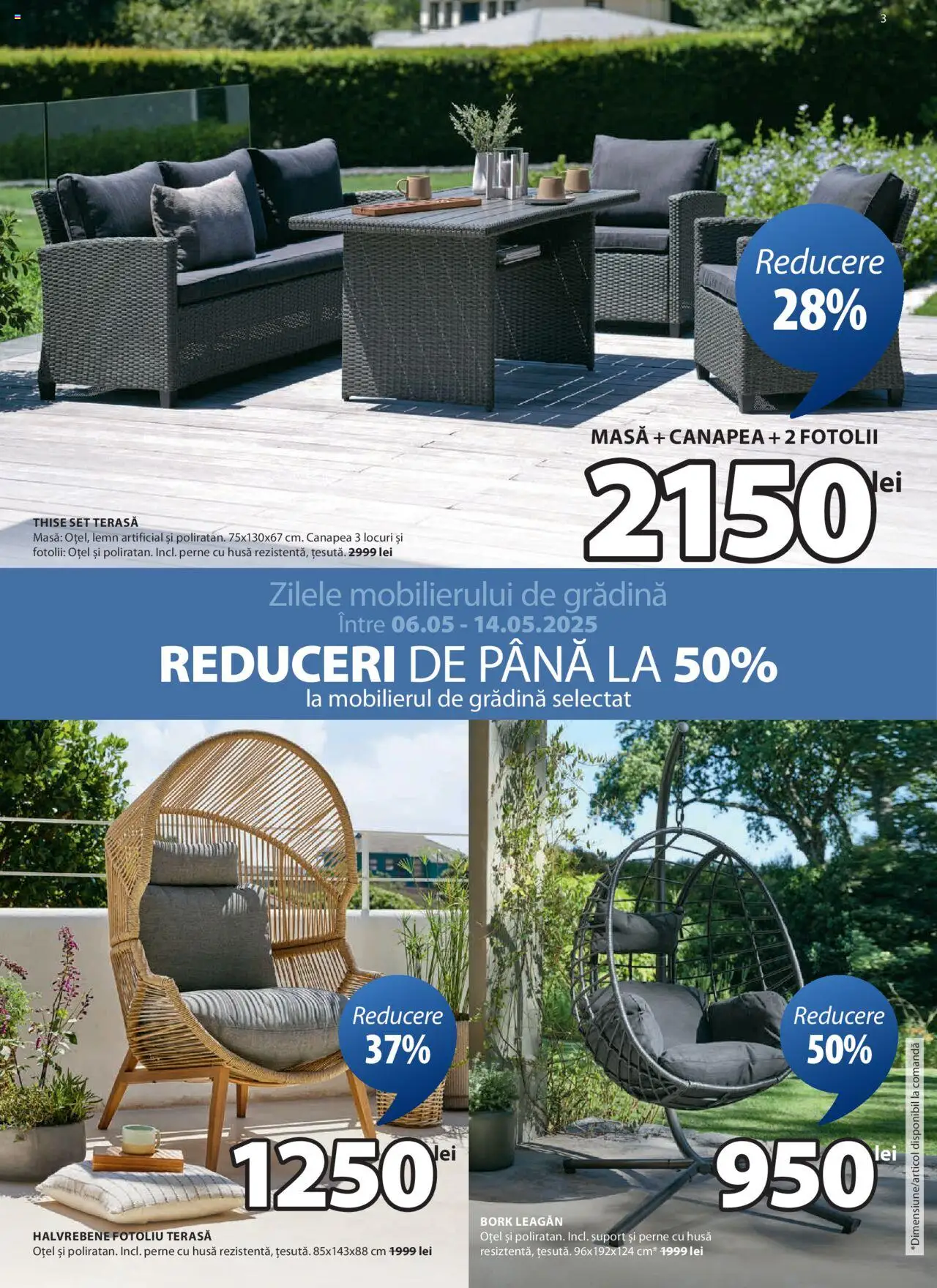 Catalog JYSK 6 - 14 Mai 2025 | Pagina 3 | Produse: Fotoliu, Canapea, Masă
