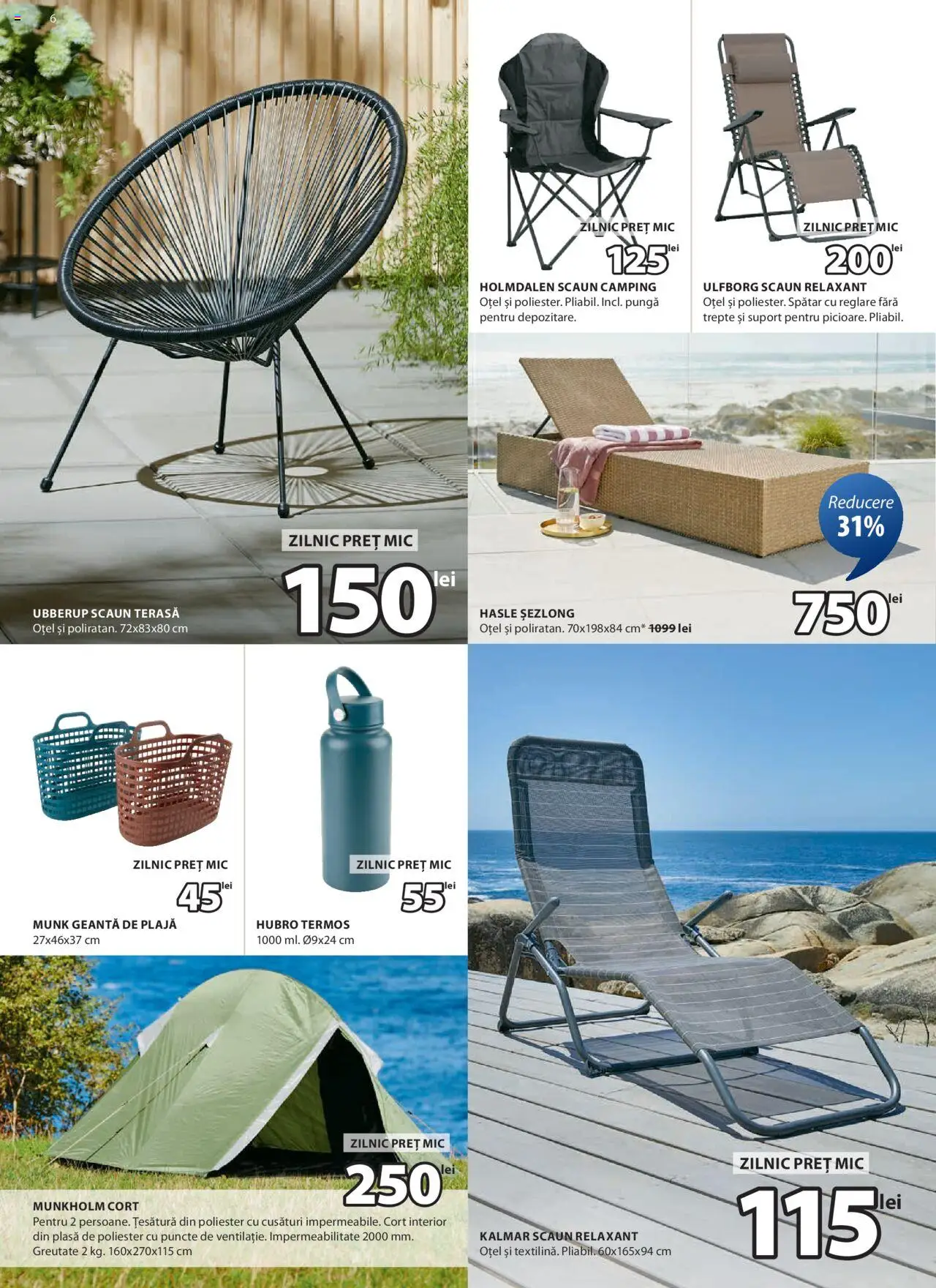 Catalog JYSK 6 - 14 Mai 2025 | Pagina 6 | Produse: Geantă, Șezlong, Scaun, Termos
