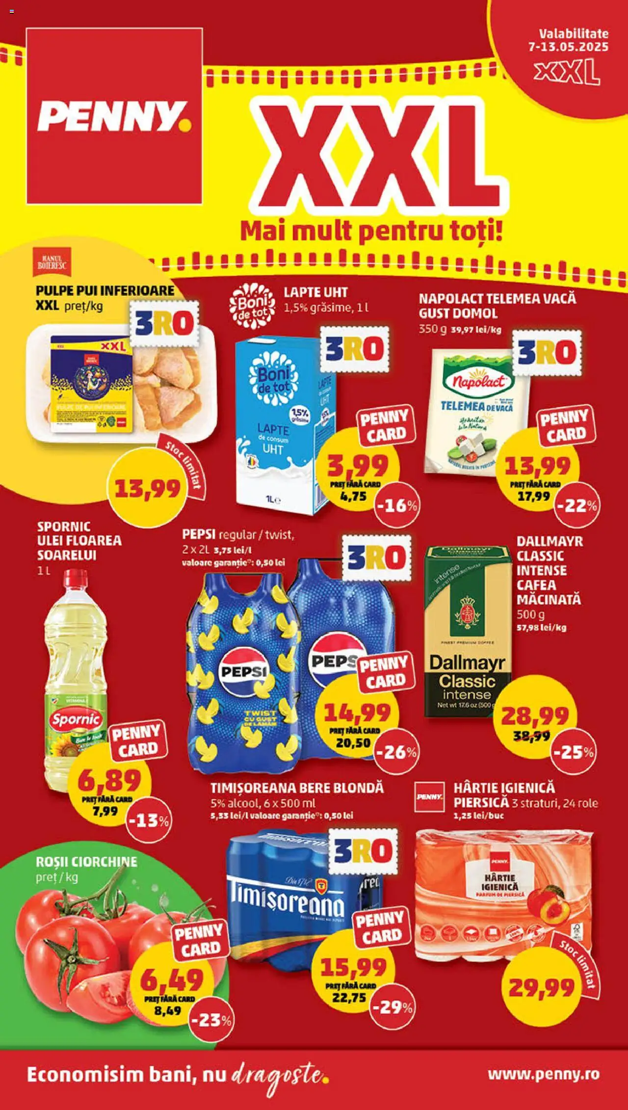 Catalog PENNY Market 7 - 13 Mai 2025 | Pagina 1 | Produse: Piersică, Hacıyatmaz Kedi Oyuncağı, Role, Cafea