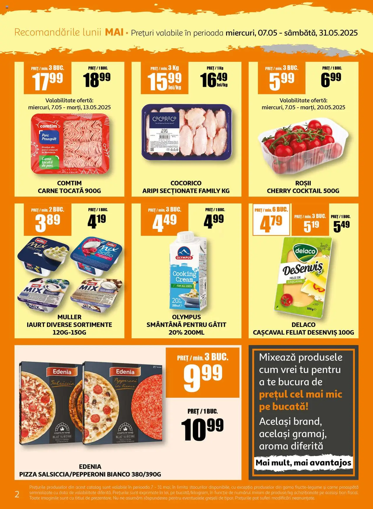 Catalog Auchan 7 - 31 Mai 2025 | Pagina 2 | Produse: Hacıyatmaz Kedi Oyuncağı, Iaurt, Pizza, Carne tocată