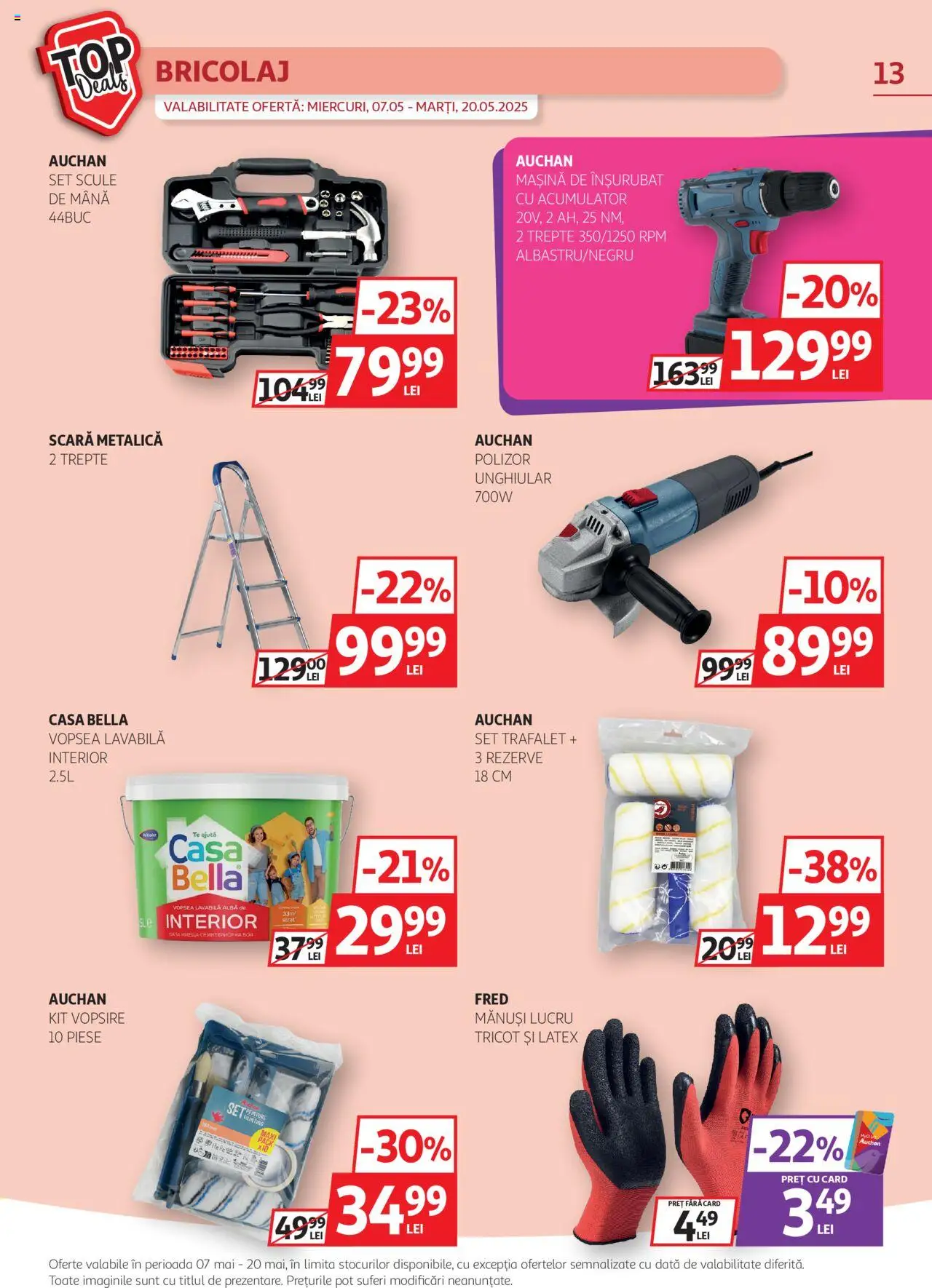 Catalog Auchan 7 - 20 Mai 2025 | Pagina 13 | Produse: Mănuși, Polizor, Trafalet, Vopsea