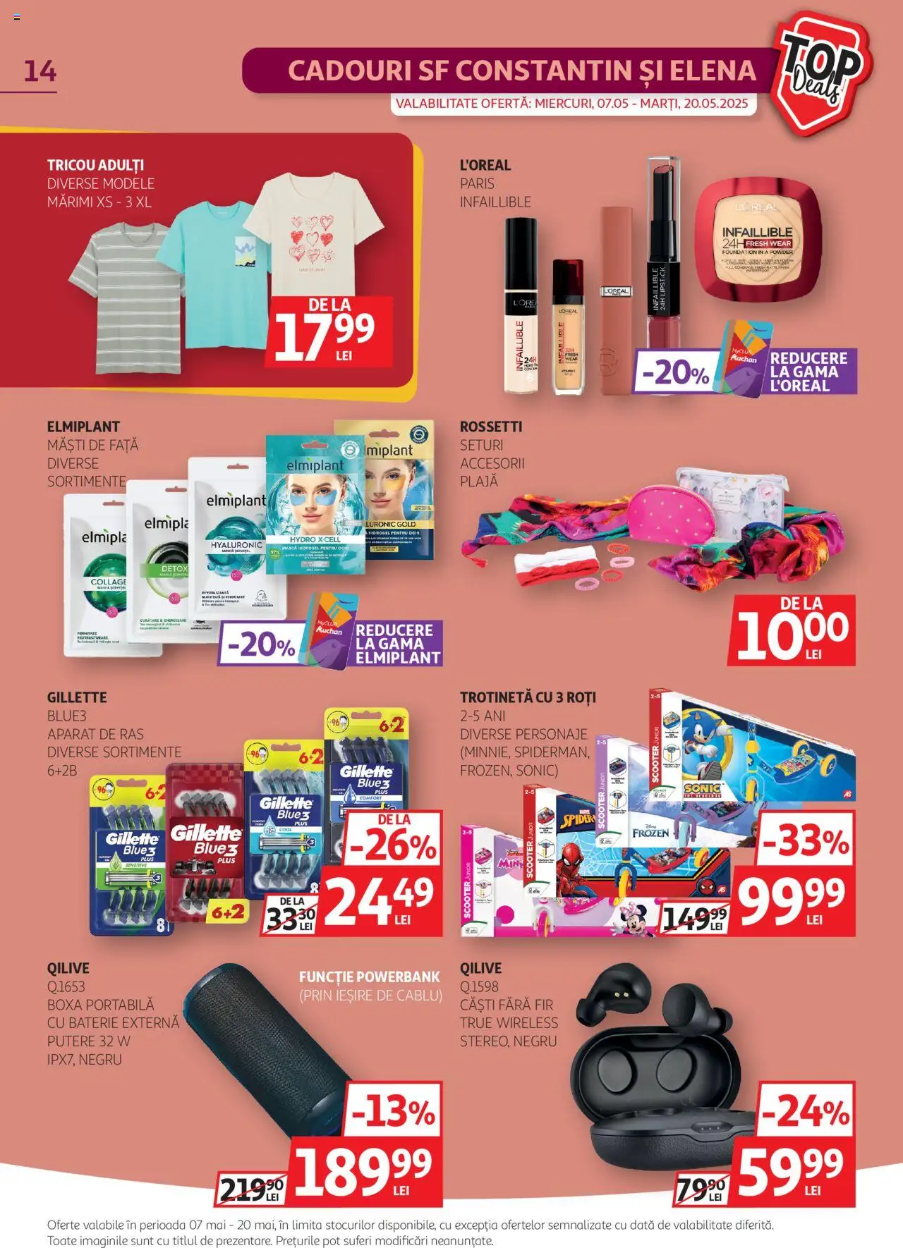 Catalog Auchan 7 - 20 Mai 2025 | Pagina 14 | Produse: Cablu, Trotinetă, Baterie, Tricou