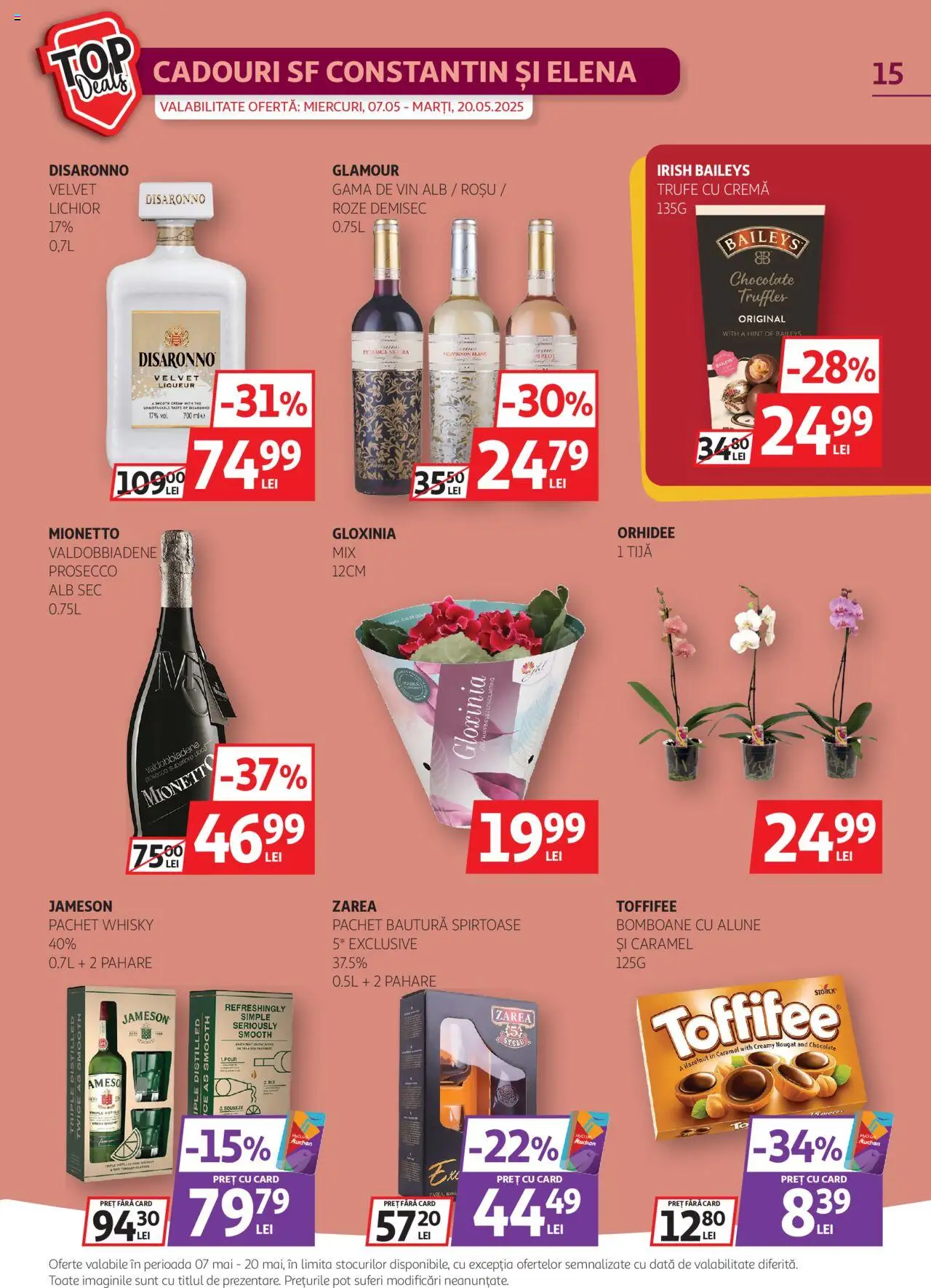 Catalog Auchan 7 - 20 Mai 2025 | Pagina 15 | Produse: Ödül oyuncağı, Pahare, Alune, Lichior