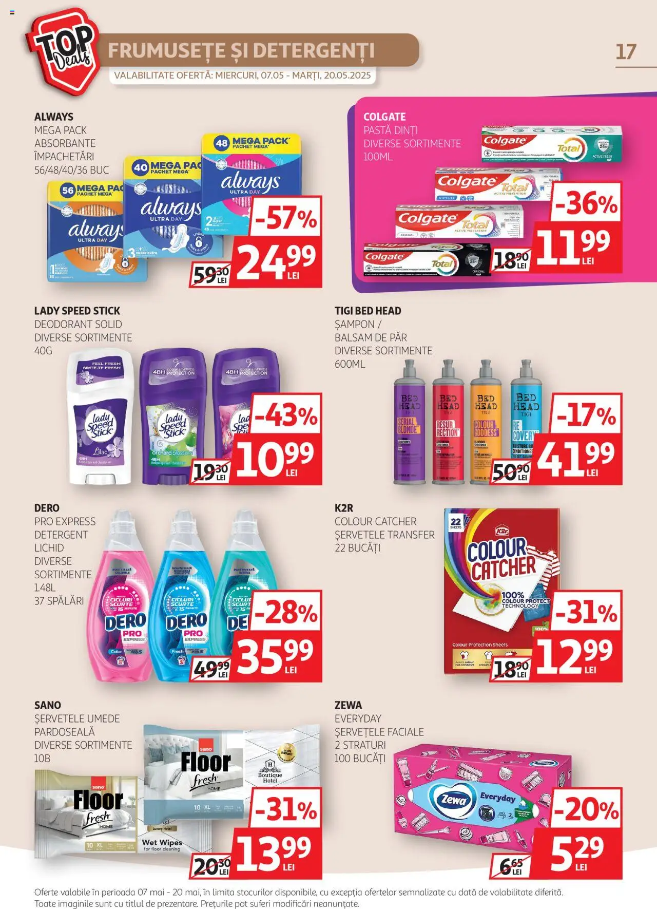 Catalog Auchan 7 - 20 Mai 2025 | Pagina 17 | Produse: Balsam de păr, Pardoseală, Detergent, Absorbante