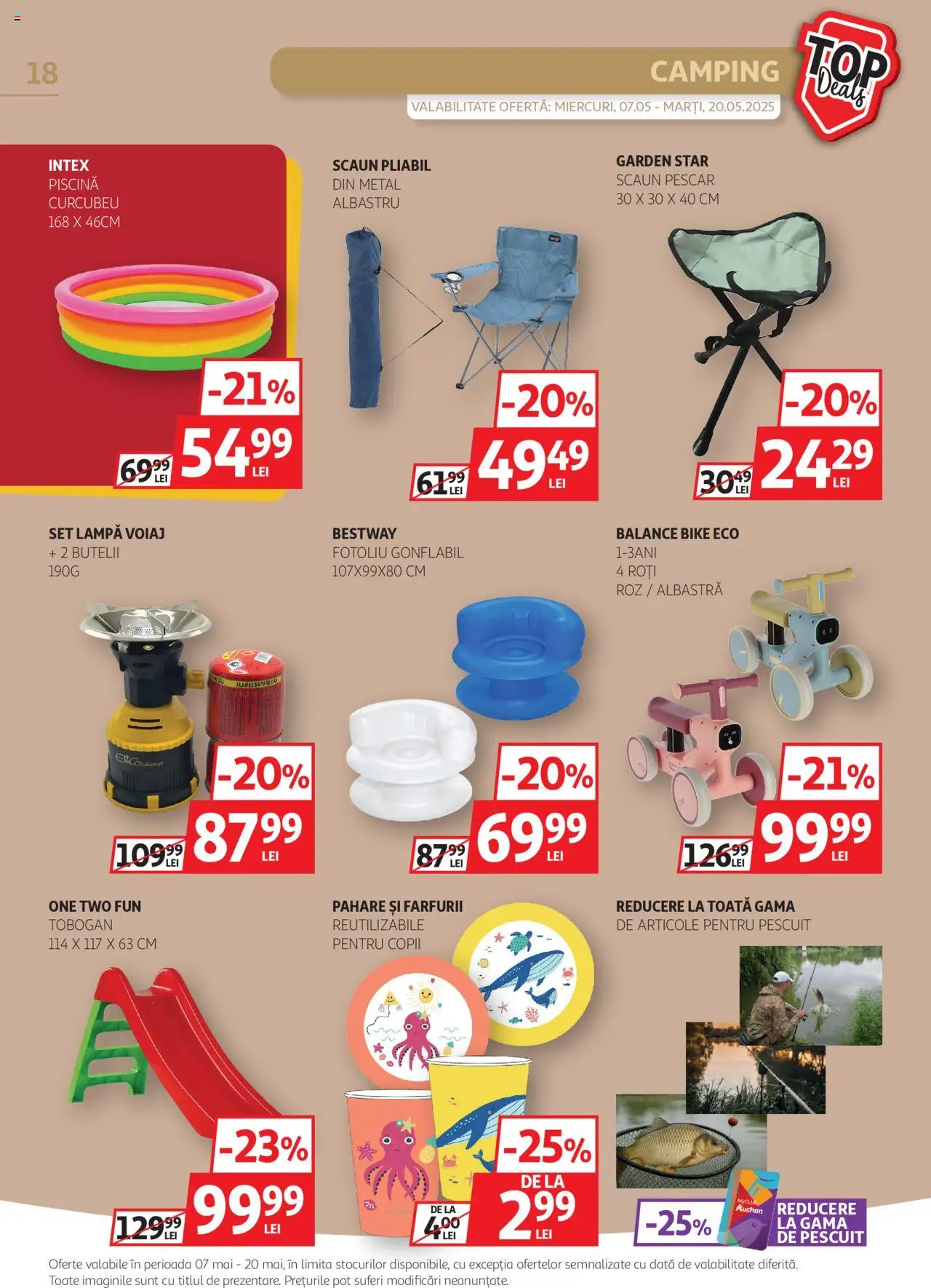 Catalog Auchan 7 - 20 Mai 2025 | Pagina 18 | Produse: Piscină, Fotoliu, Scaun, Lampă