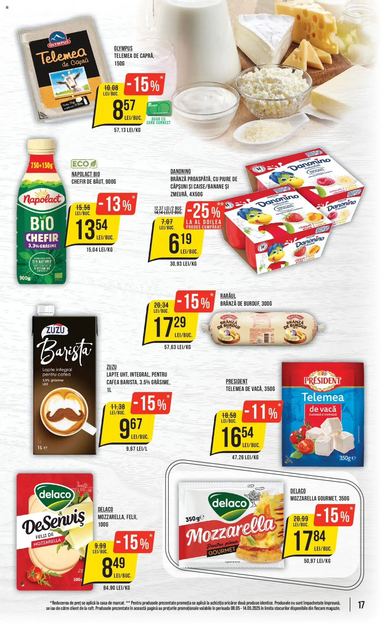 Catalog Mega Image 8 - 14 Mai 2025 | Pagina 17 | Produse: Light Kedi Konservesi, Mozzarella, Lapte, Brânză