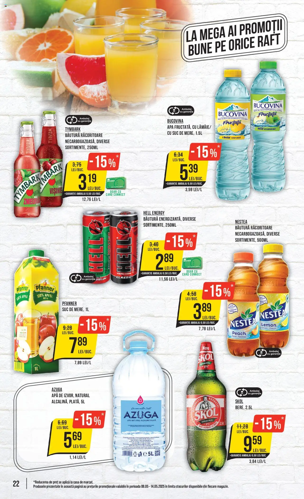 Catalog Mega Image 8 - 14 Mai 2025 | Pagina 22 | Produse: Raft, Apple, Suc, Apă