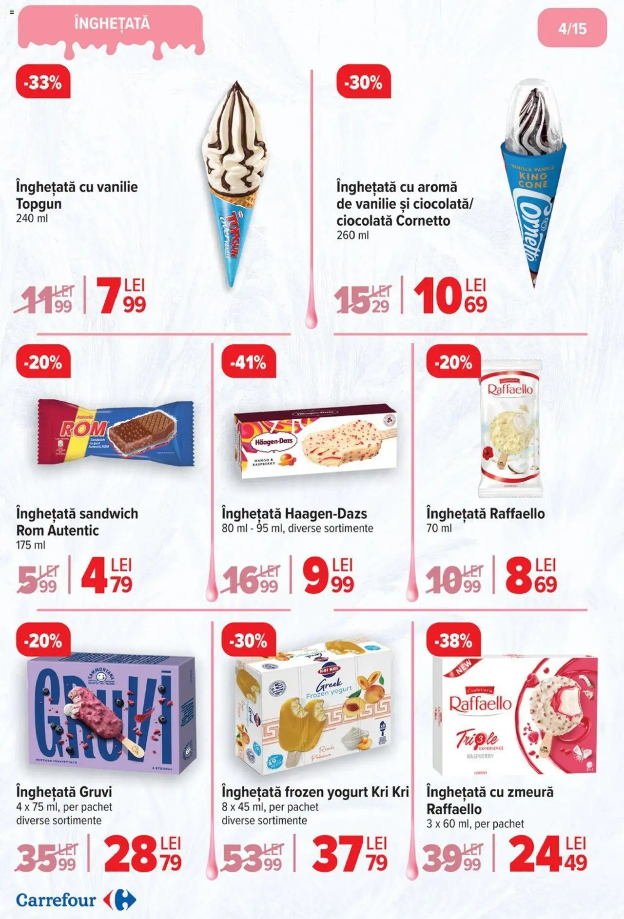 Catalog Carrefour 7 - 20 Mai 2025 | Pagina 4 | Produse: Zmeură, Ciocolată, Rom, Înghețată