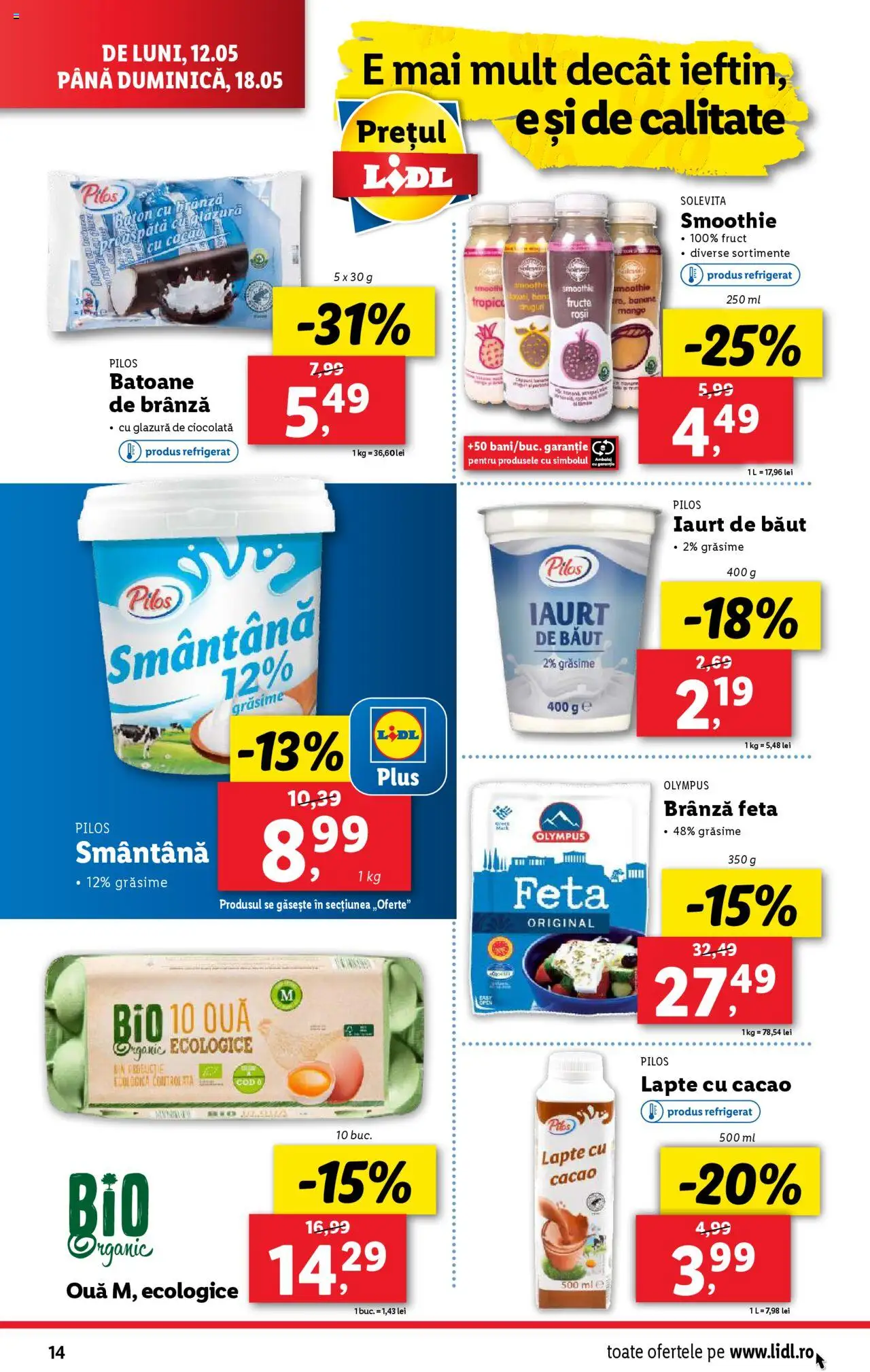 Catalog LIDL 12 - 18 Mai 2025 | Pagina 14 | Produse: Toplar, Iaurt, Ouă, Mango