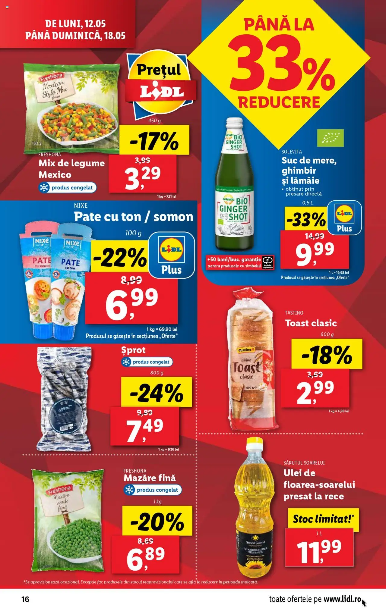 Catalog LIDL 12 - 18 Mai 2025 | Pagina 16 | Produse: Delgeç, Ulei, Pâine, Legume