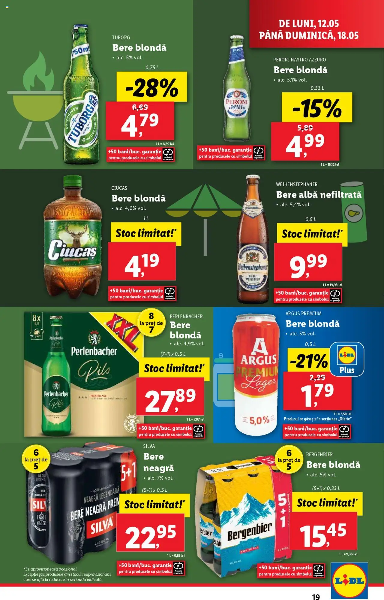 Catalog LIDL 12 - 18 Mai 2025 | Pagina 19 | Produse: Bere, Plastik Kulübe