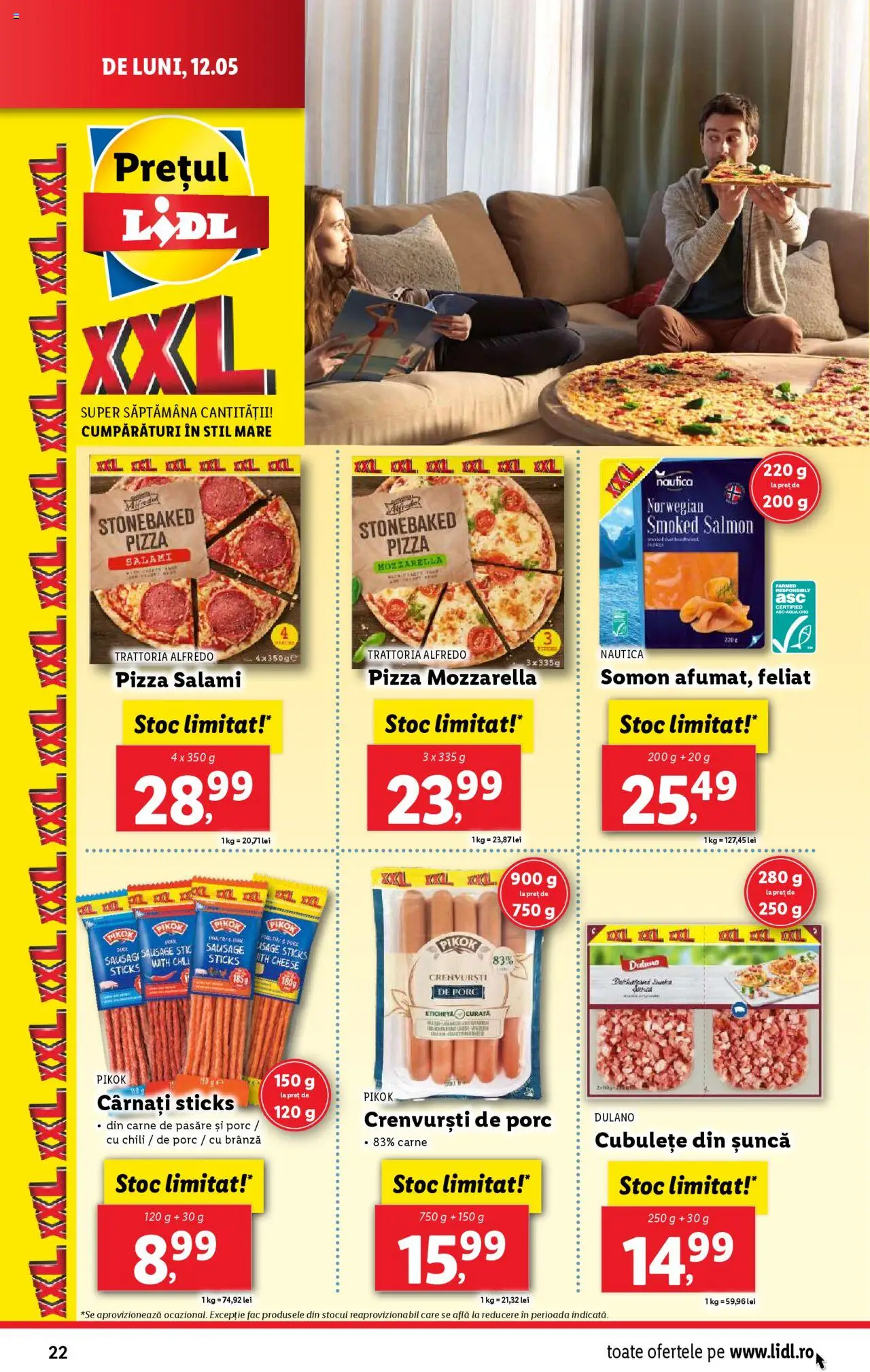 Catalog LIDL 12 - 18 Mai 2025 | Pagina 22 | Produse: Mozzarella, Brânză, Șuncă, Pizza