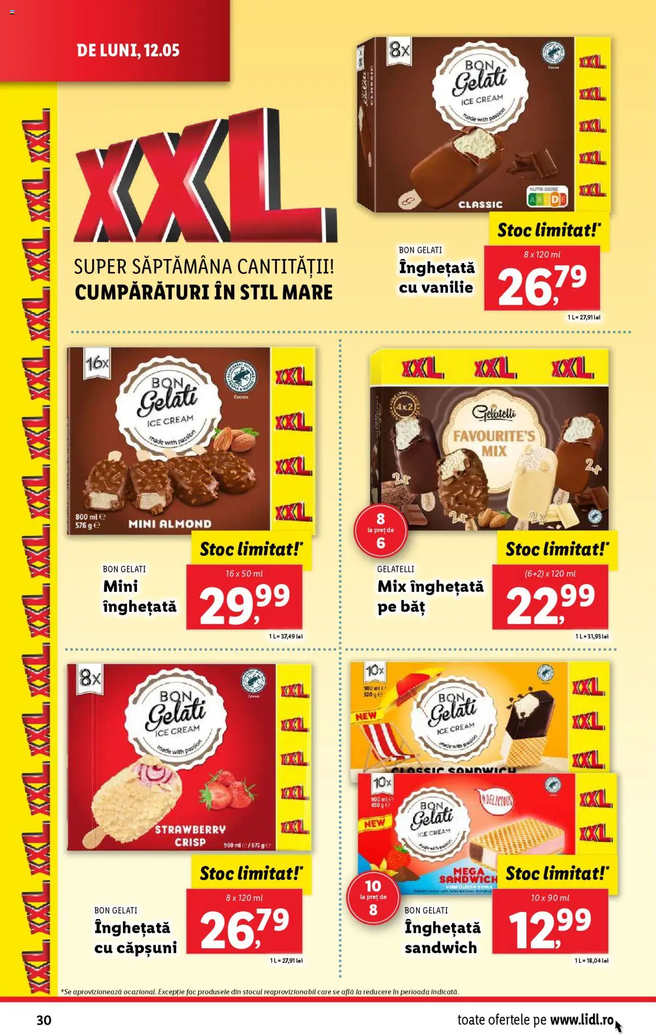 Catalog LIDL 12 - 18 Mai 2025 | Pagina 30 | Produse: Çarşaf, Căpșuni, Înghețată
