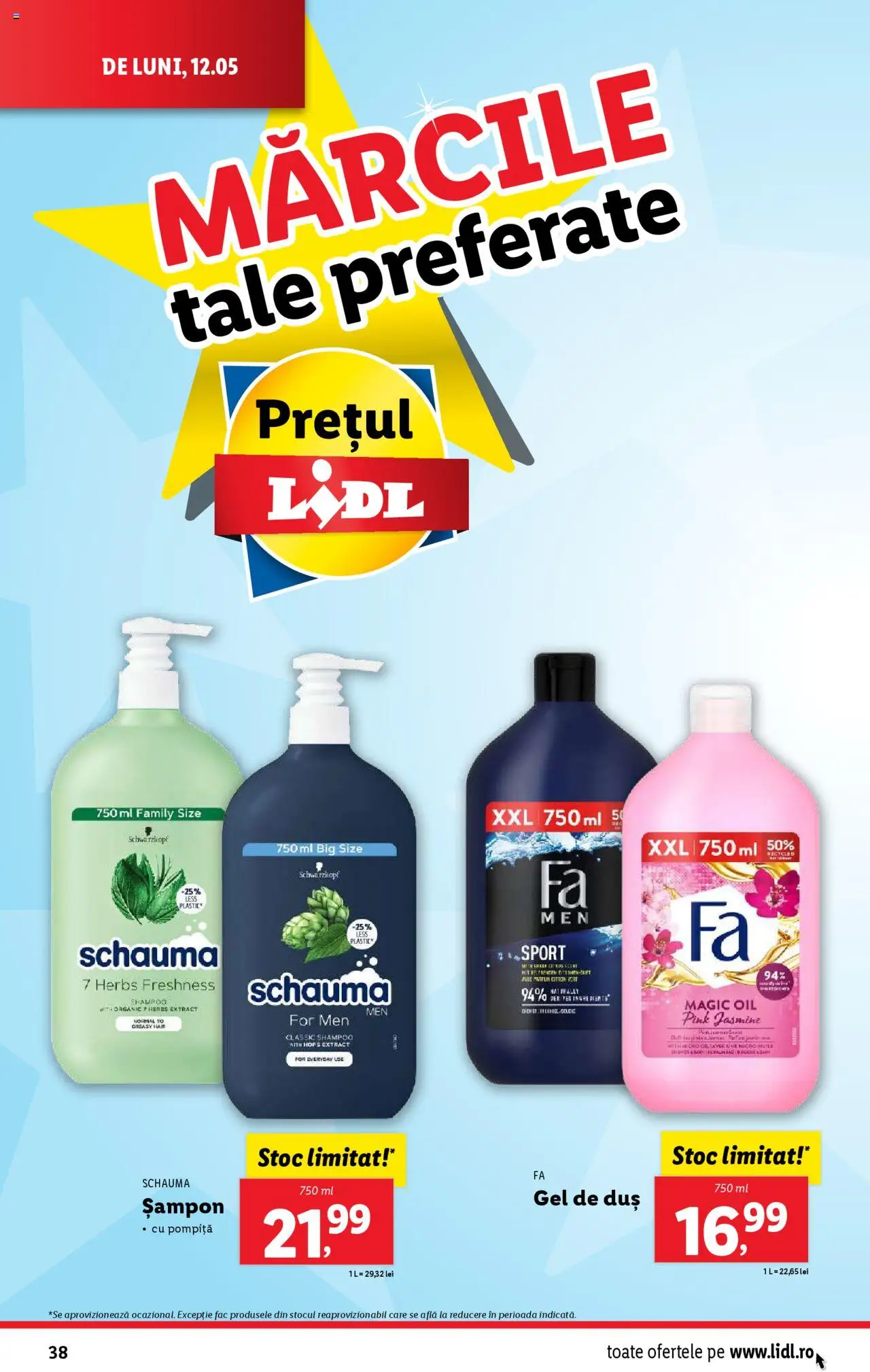 Catalog LIDL 12 - 18 Mai 2025 | Pagina 38 | Produse: Duș, Șampon, Gel de duș