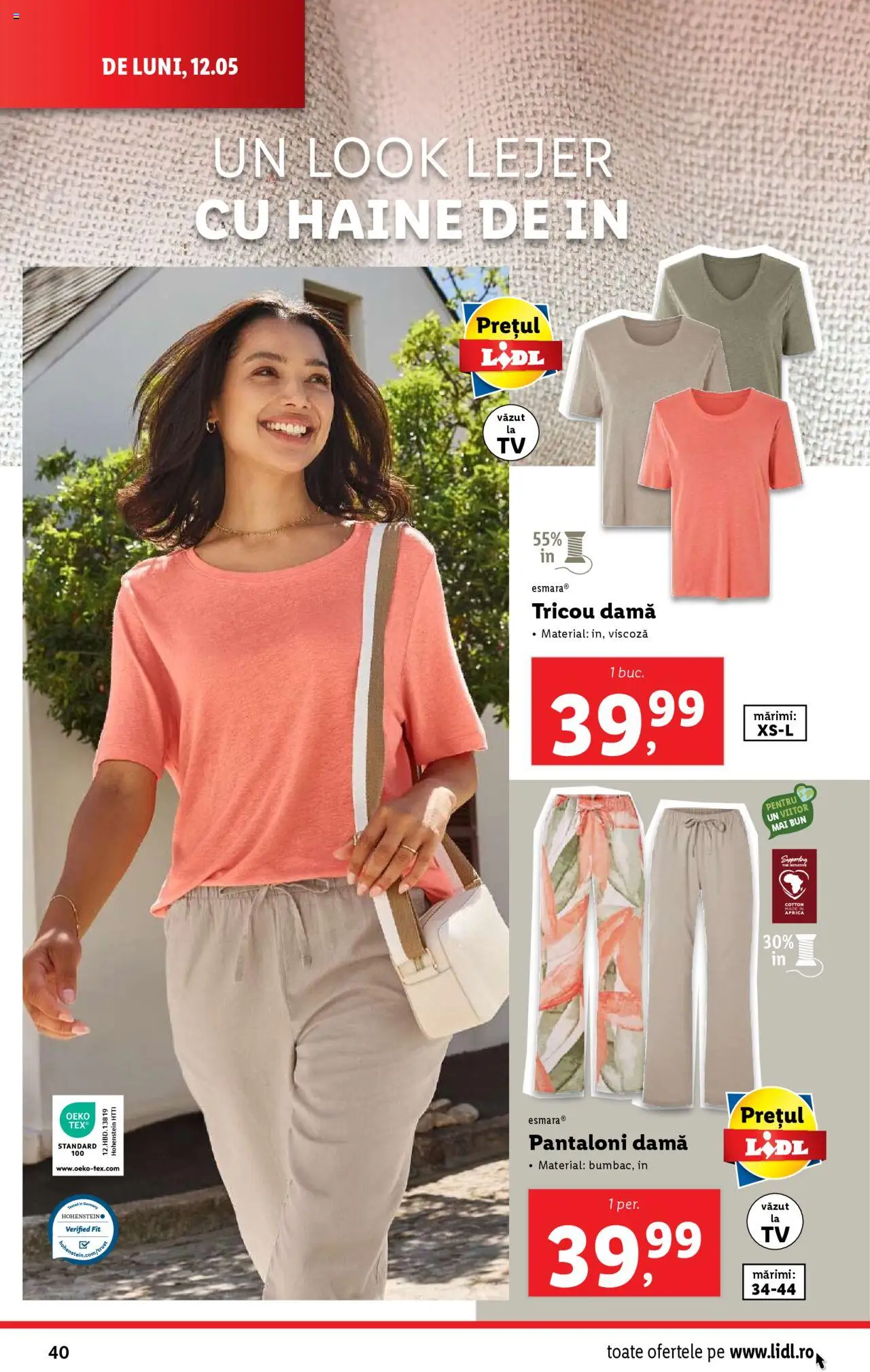Catalog LIDL 12 - 18 Mai 2025 | Pagina 40 | Produse: Haine, Tricou, Pantaloni