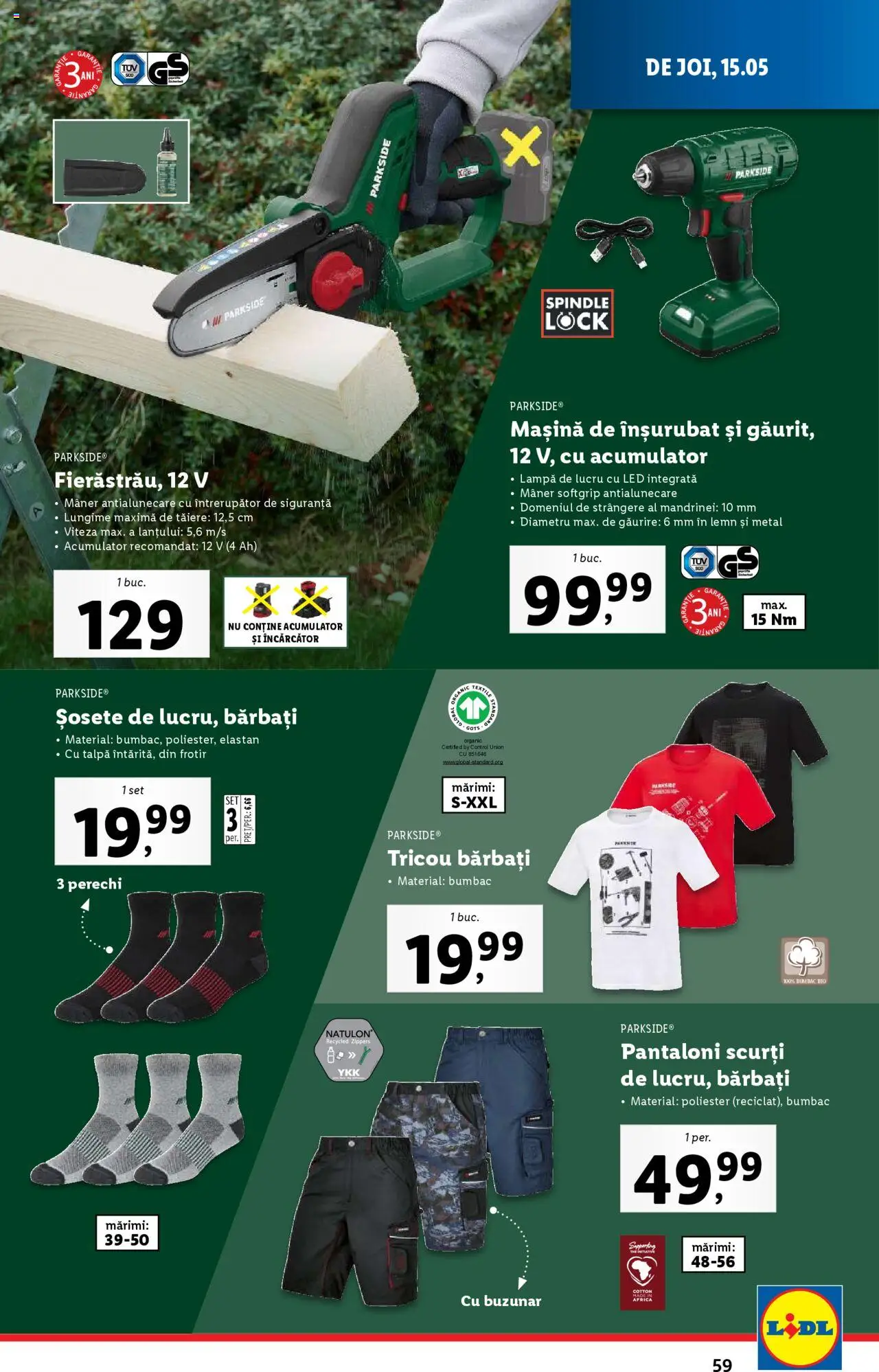 Catalog LIDL 12 - 18 Mai 2025 | Pagina 59 | Produse: Şerit ödül, Încărcător, Babak, Pantaloni scurți