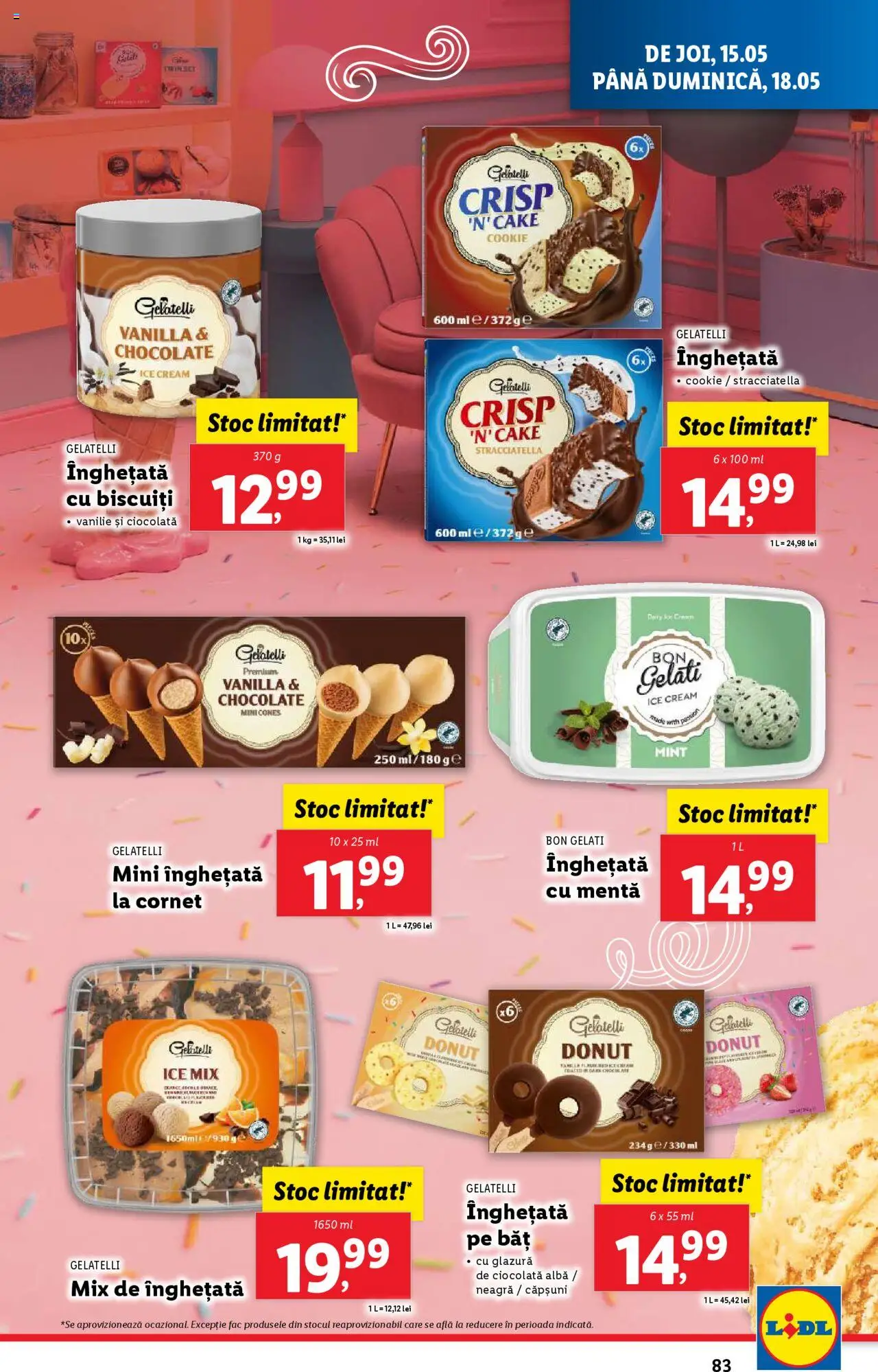 Catalog LIDL 12 - 18 Mai 2025 | Pagina 83 | Produse: Çarşaf, Ciocolată, Biscuiți, Înghețată