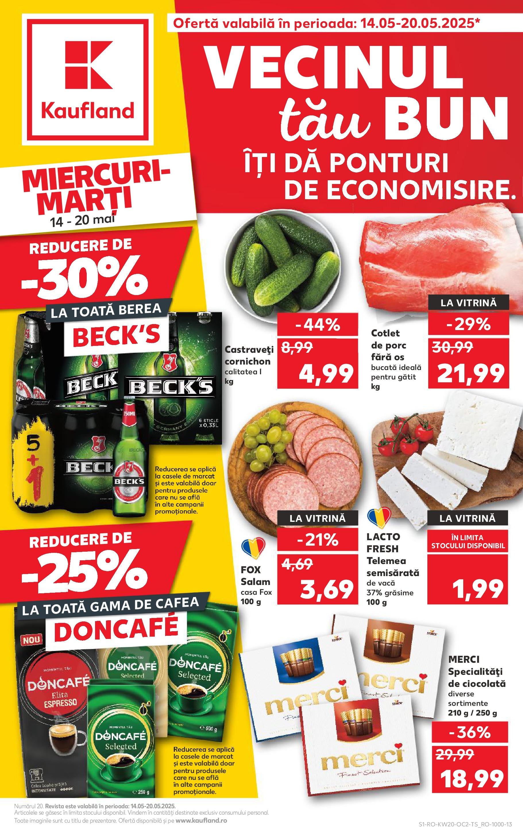 Catalog Kaufland 14 - 20 Mai 2025 | Pagina 1 | Produse: Lait de coco, Vitrină, Cafea, Ciocolată