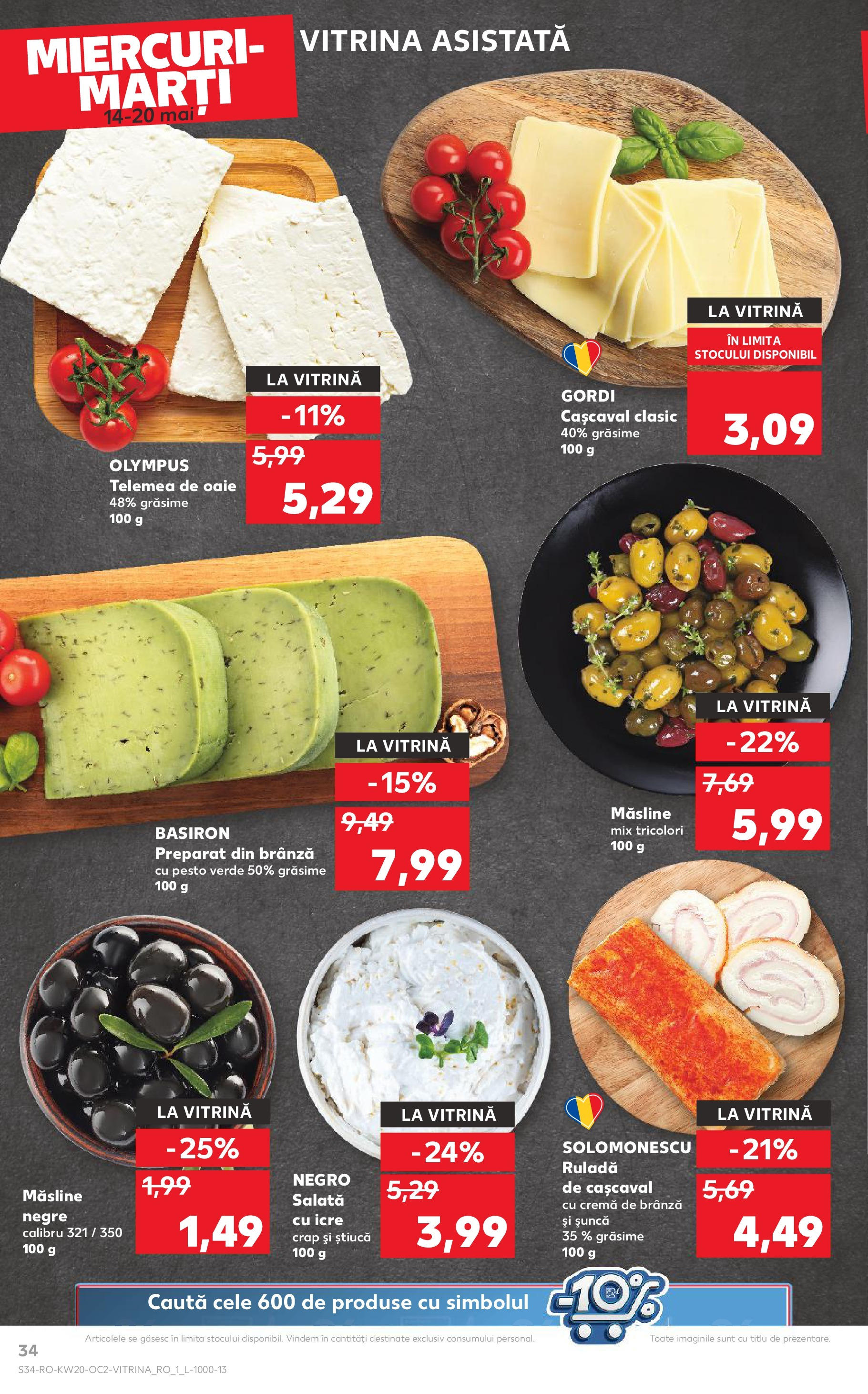Catalog Kaufland 14 - 20 Mai 2025 | Pagina 34 | Produse: Cașcaval, Măsline, Brânză, Salată