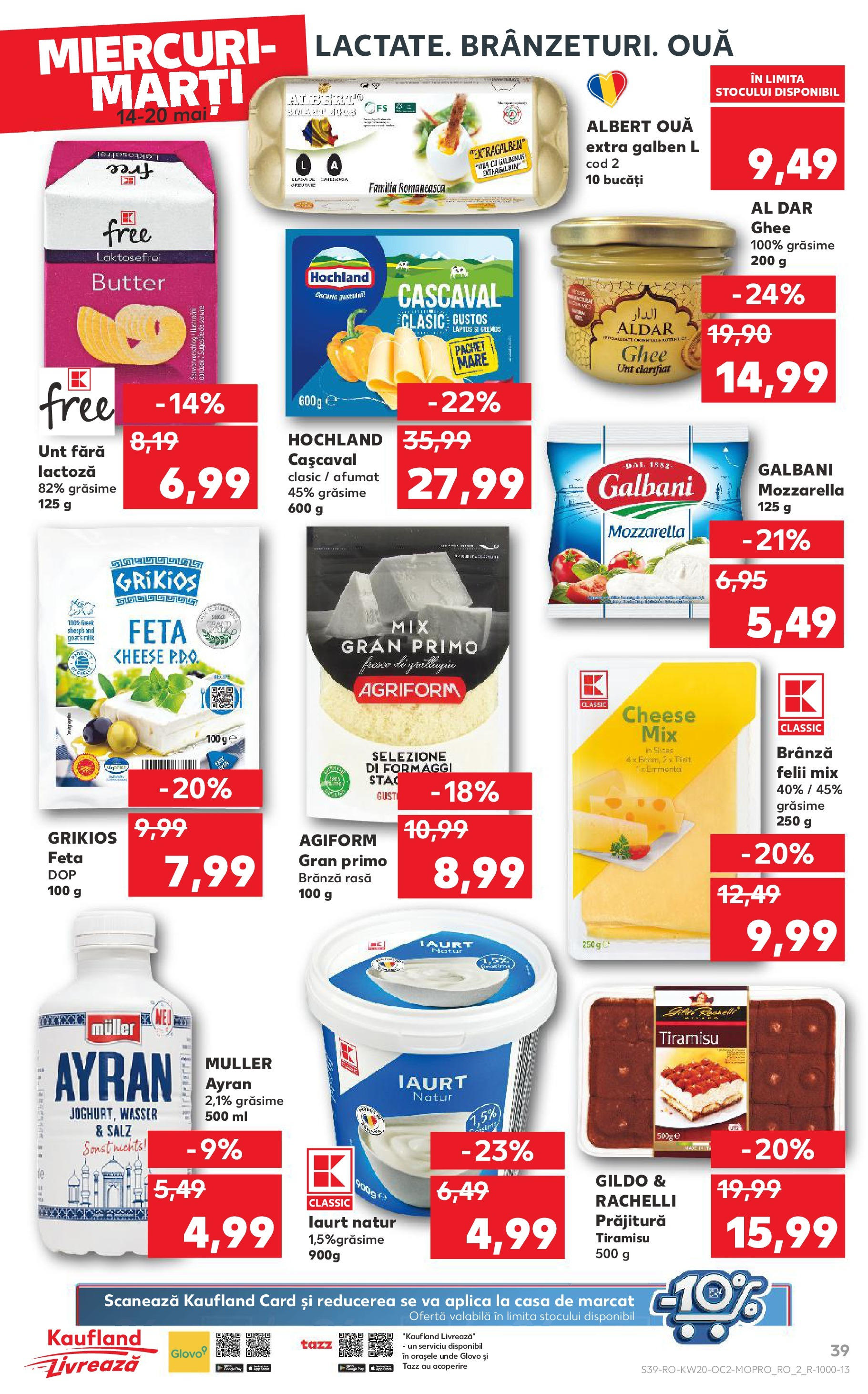 Catalog Kaufland 14 - 20 Mai 2025 | Pagina 39 | Produse: Mozzarella, Brânză, Iaurt, Ouă