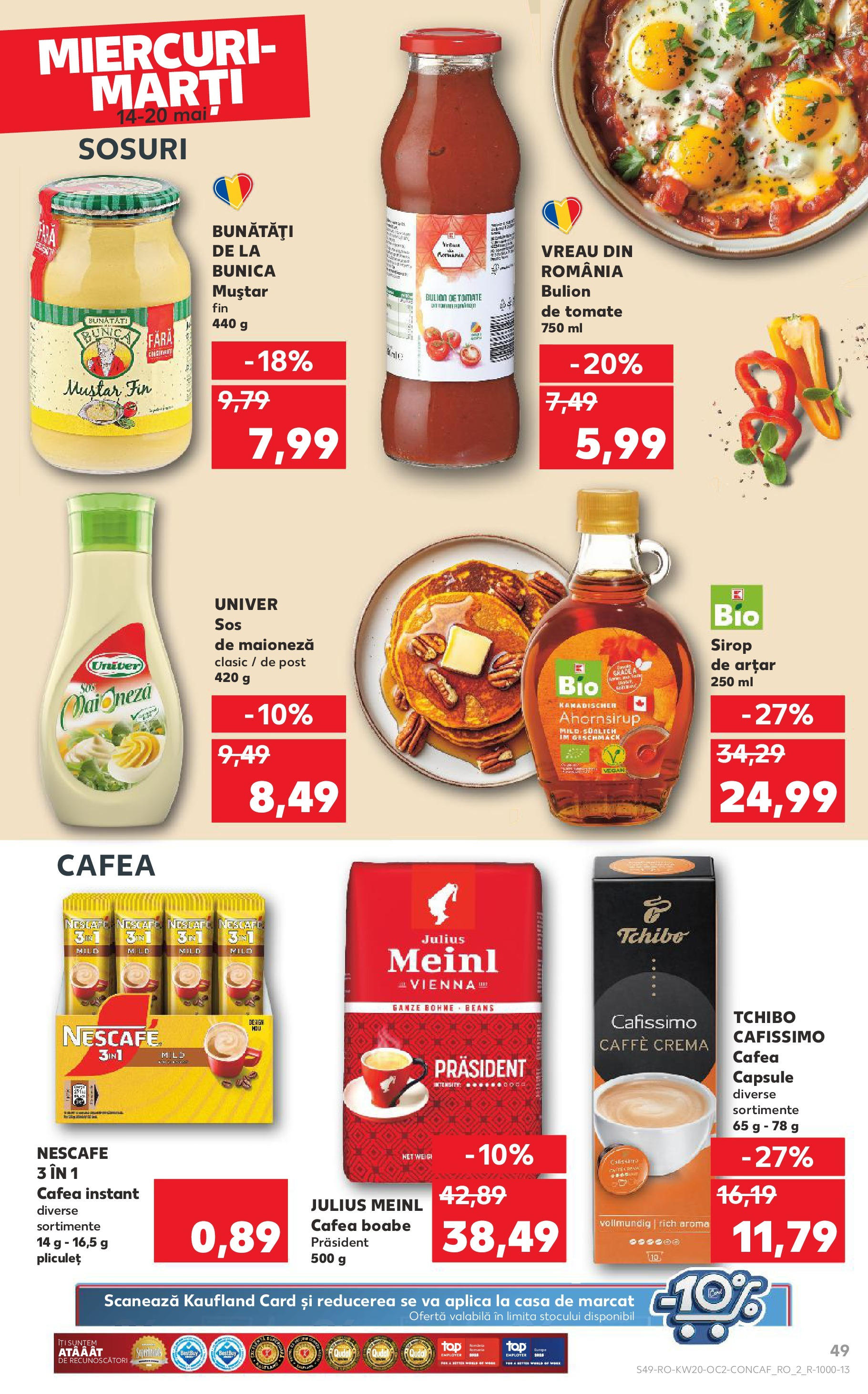 Catalog Kaufland 14 - 20 Mai 2025 | Pagina 49 | Produse: Cafea, Muștar, Sirop, Maioneză