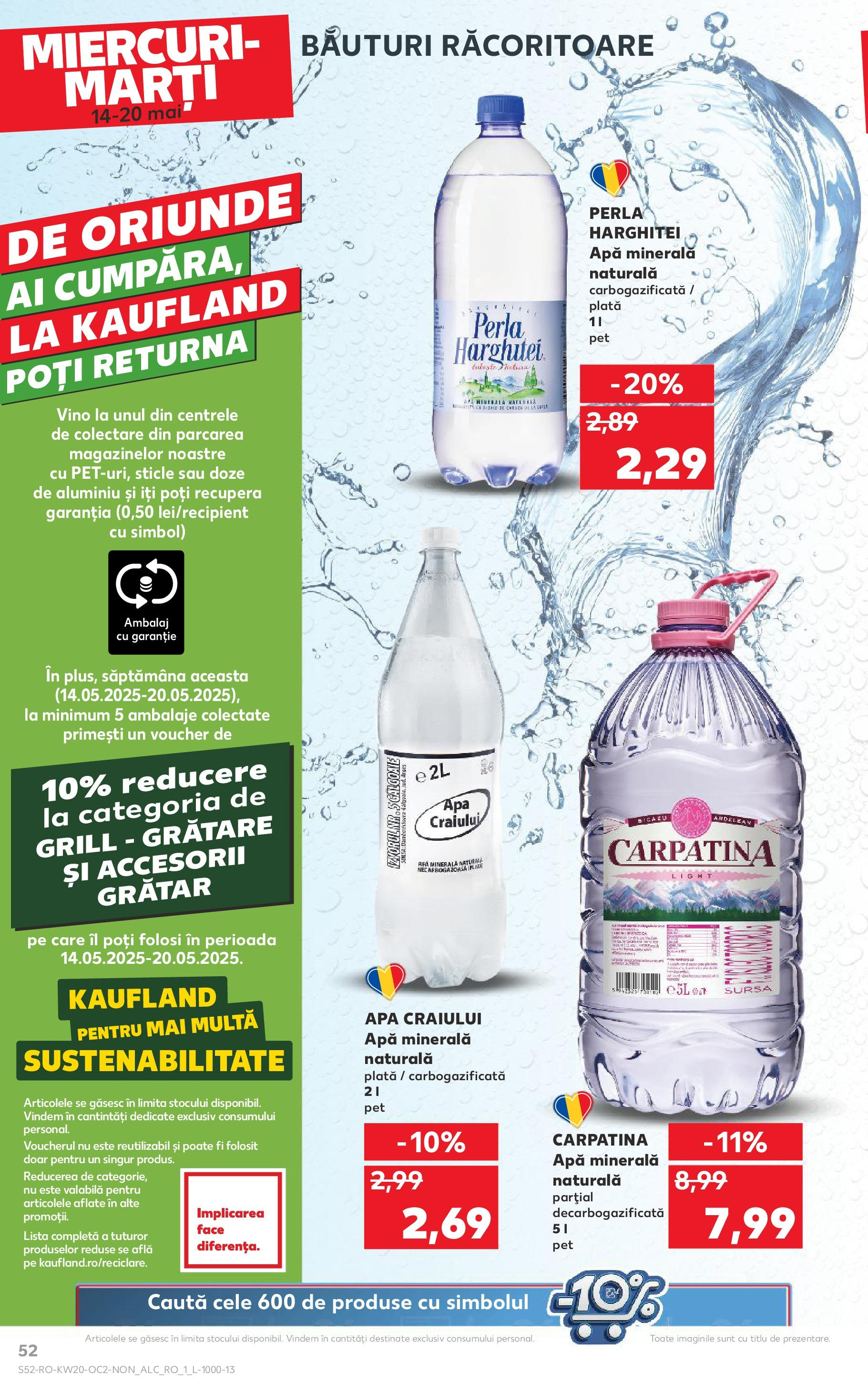 Catalog Kaufland 14 - 20 Mai 2025 | Pagina 52 | Produse: Grill, Grătar, Yazı tahtası kalemi, Apă