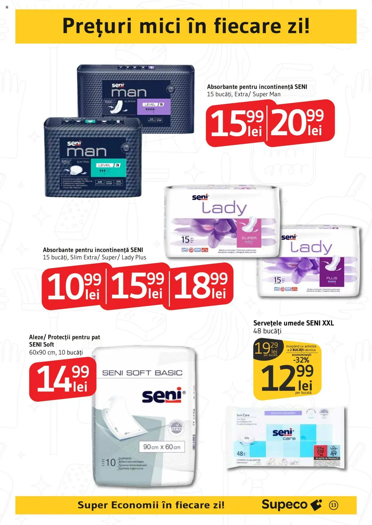 Catalog Supeco 15 - 28 Mai 2025 | Pagina 13 | Produse: Pat, Mici, Șervețele umede, Absorbante