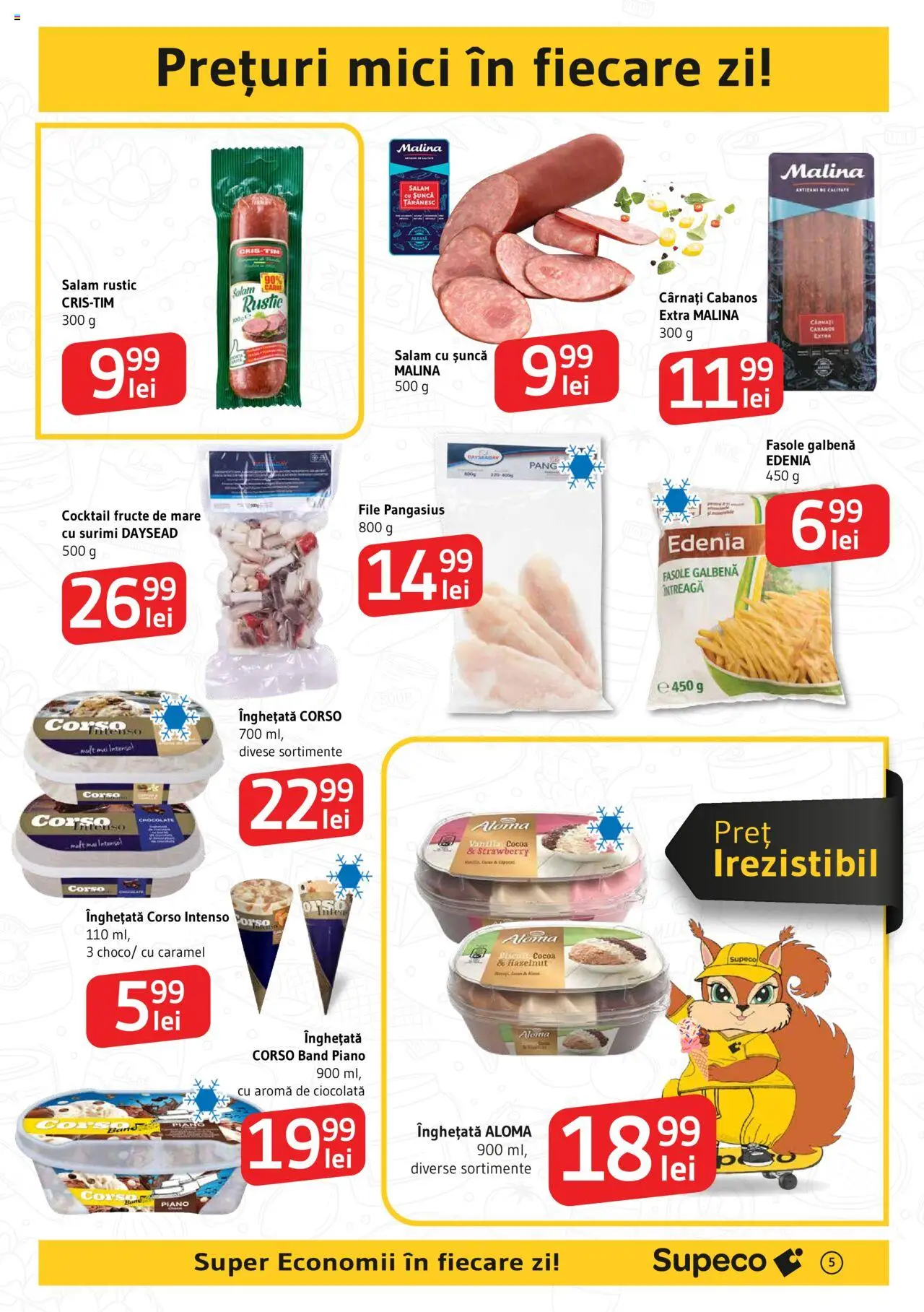 Catalog Supeco 15 - 28 Mai 2025 | Pagina 5 | Produse: Ciocolată, Șuncă, Înghețată, Cârnați